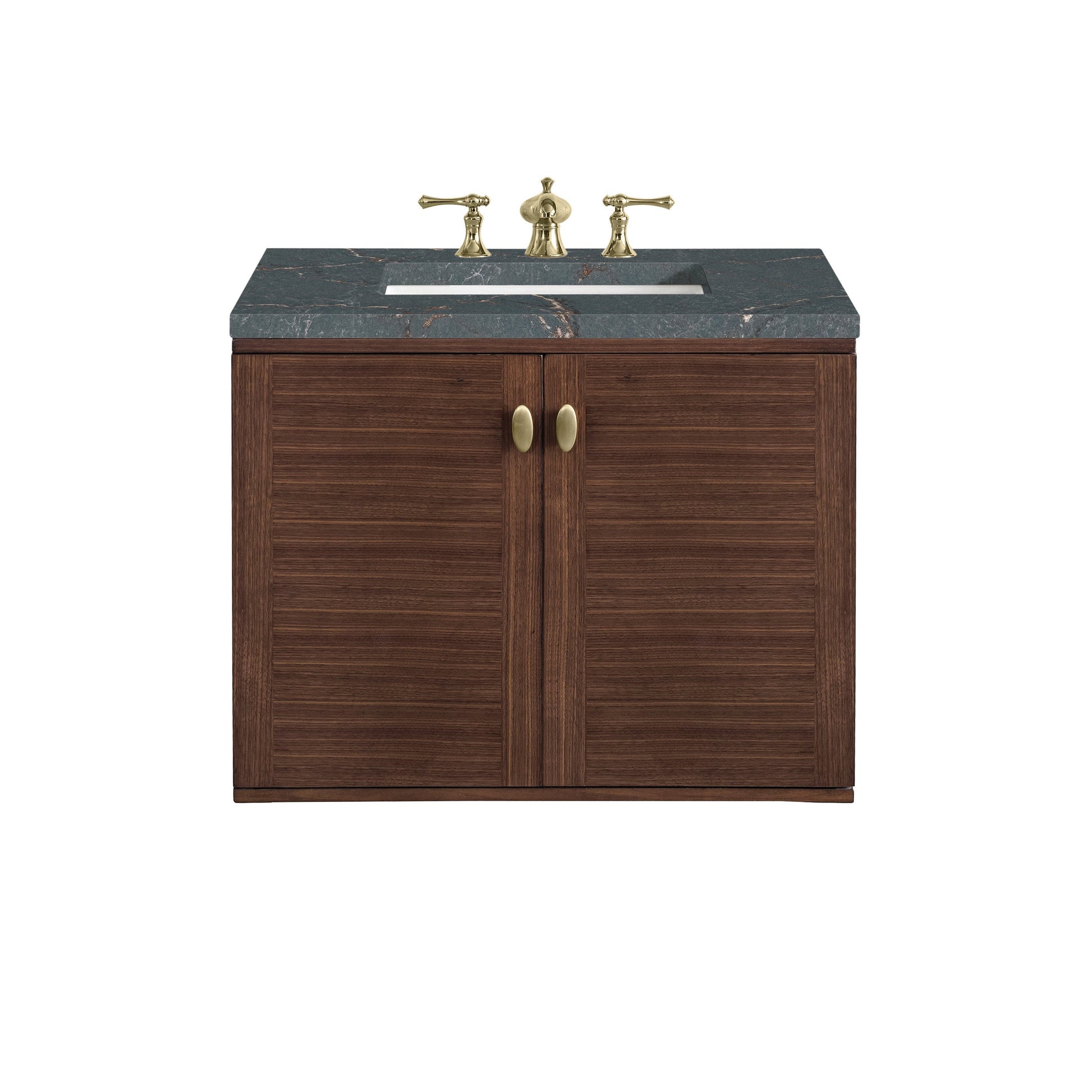 Mid-Century Walnut / Parisien Bleu - 3 Faucet Holes