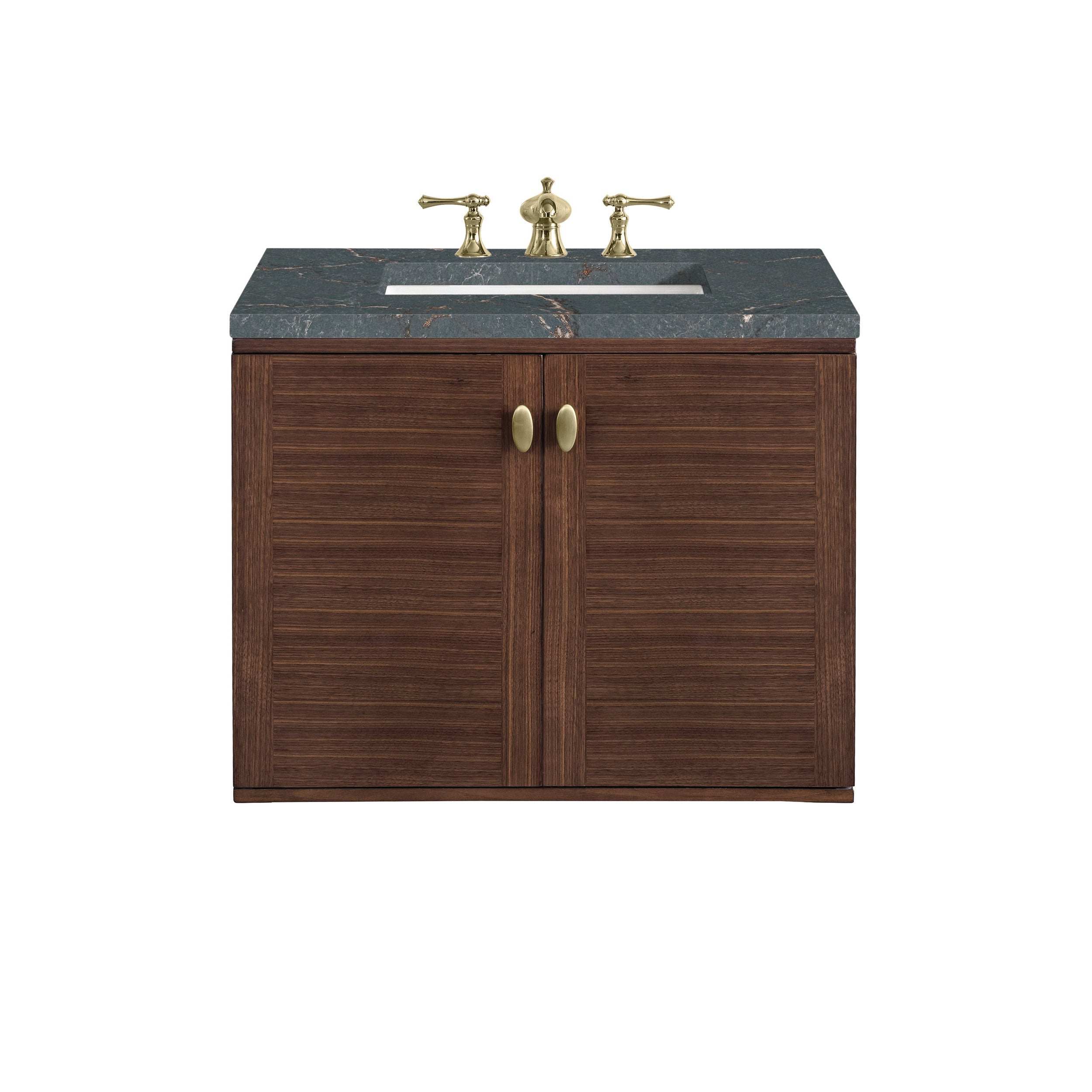Mid-Century Walnut / Parisien Bleu - 3 Faucet Holes
