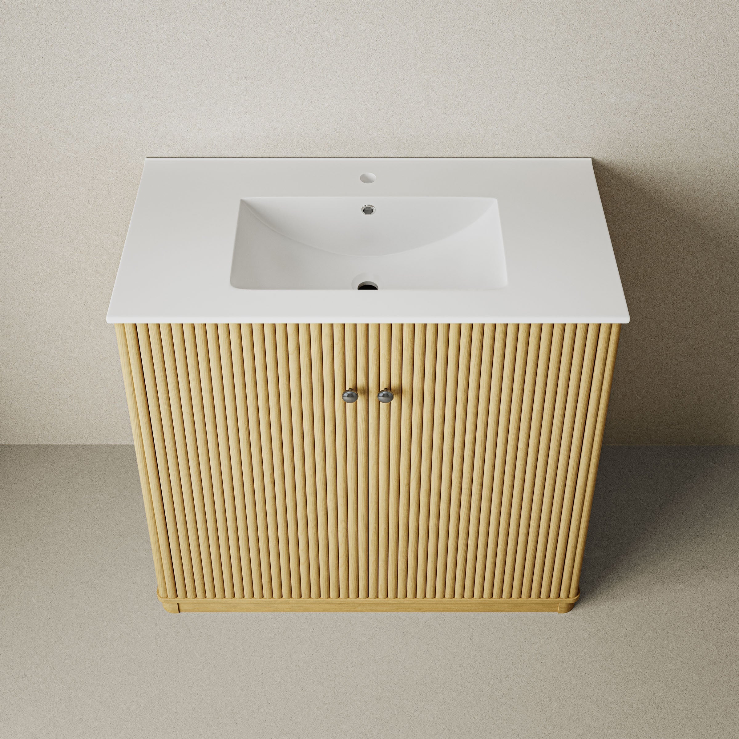 Natural Oak / White / 1-Hole