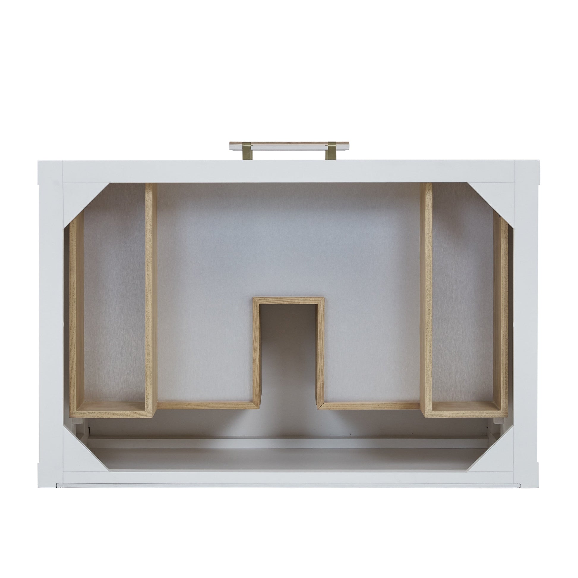 Polished White and Light Mappa Burl / White Zeus - 3 Faucet Holes