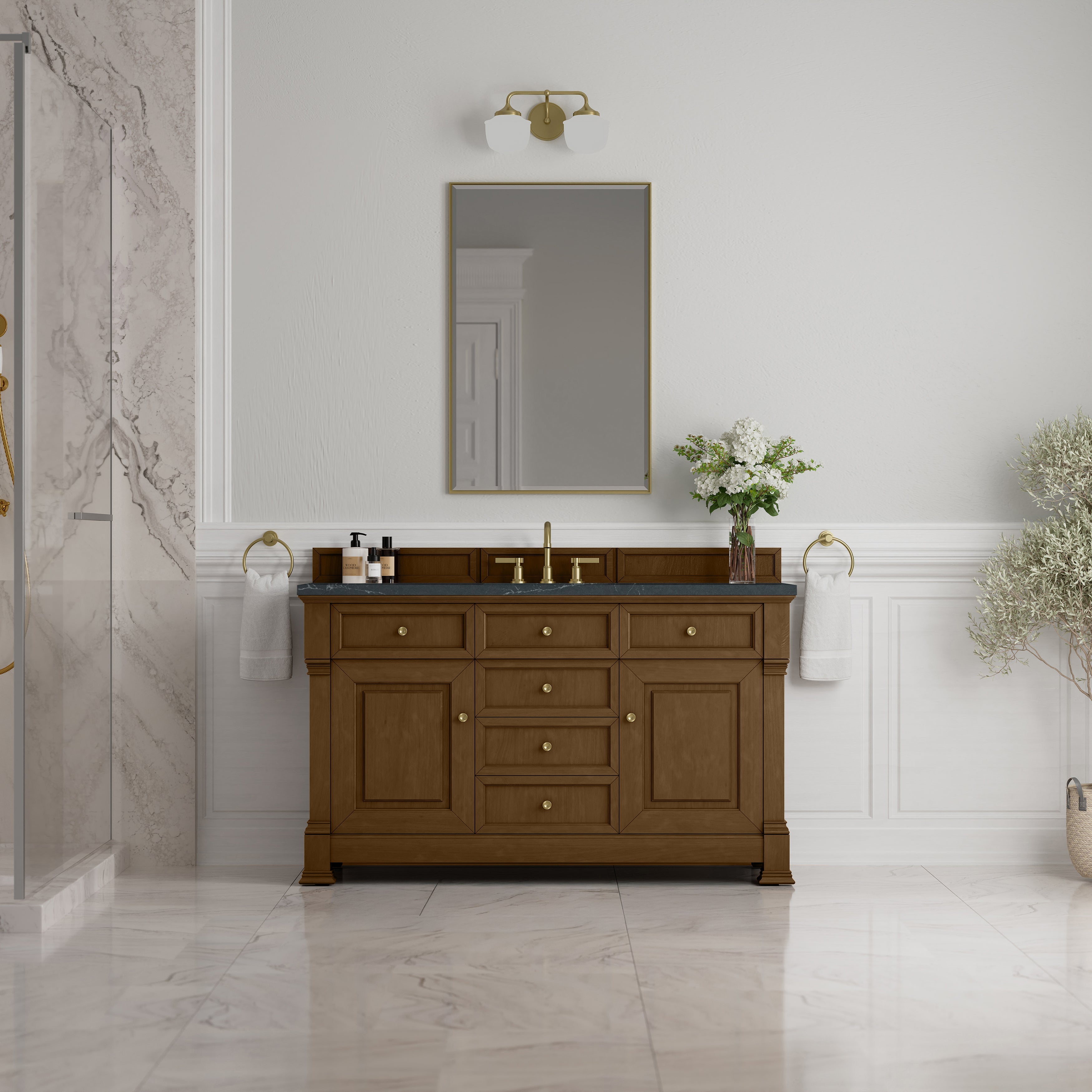 Honey Oak / Charcoal Soapstone - 3 Faucet Holes