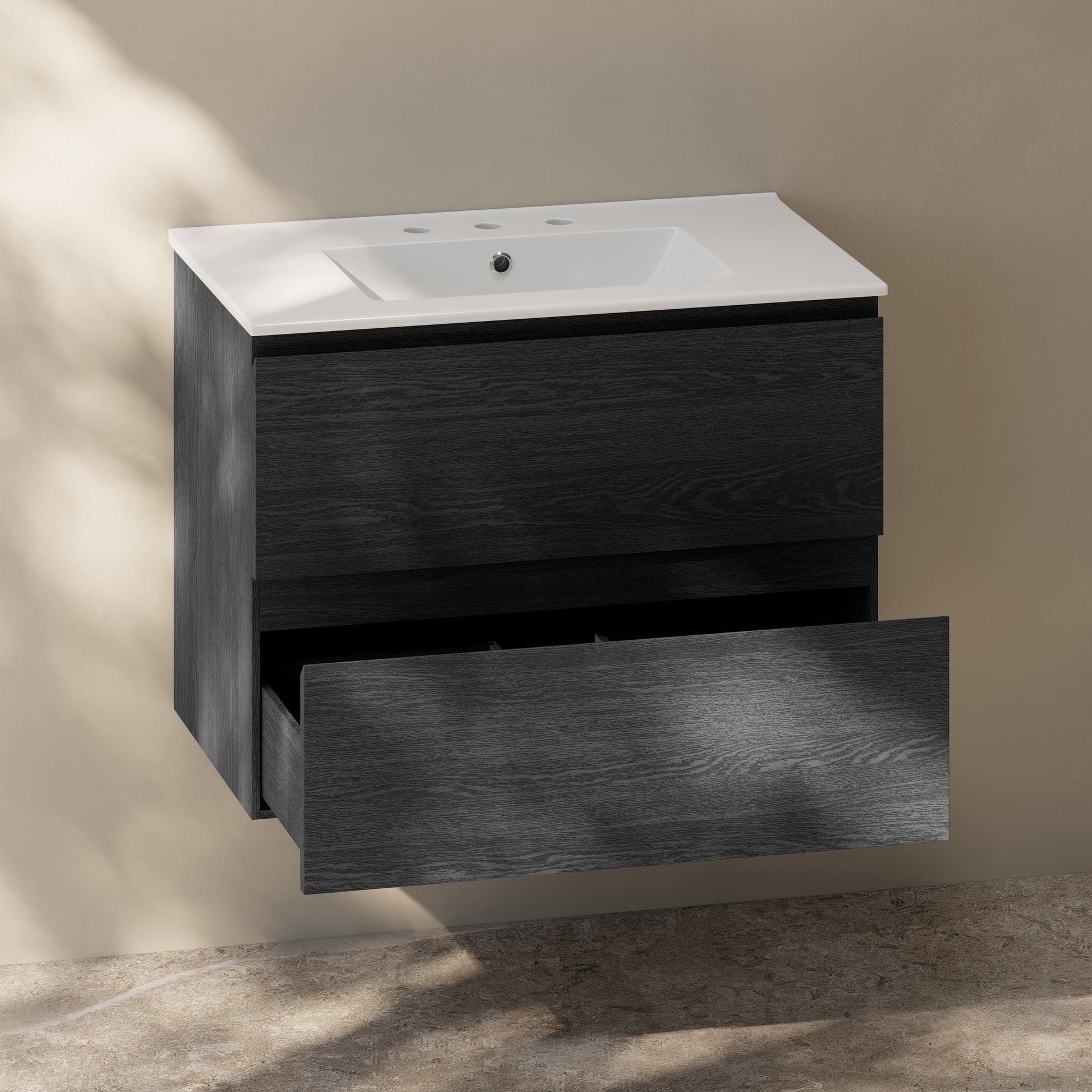 Black Oak / Glossy White / 3-Hole