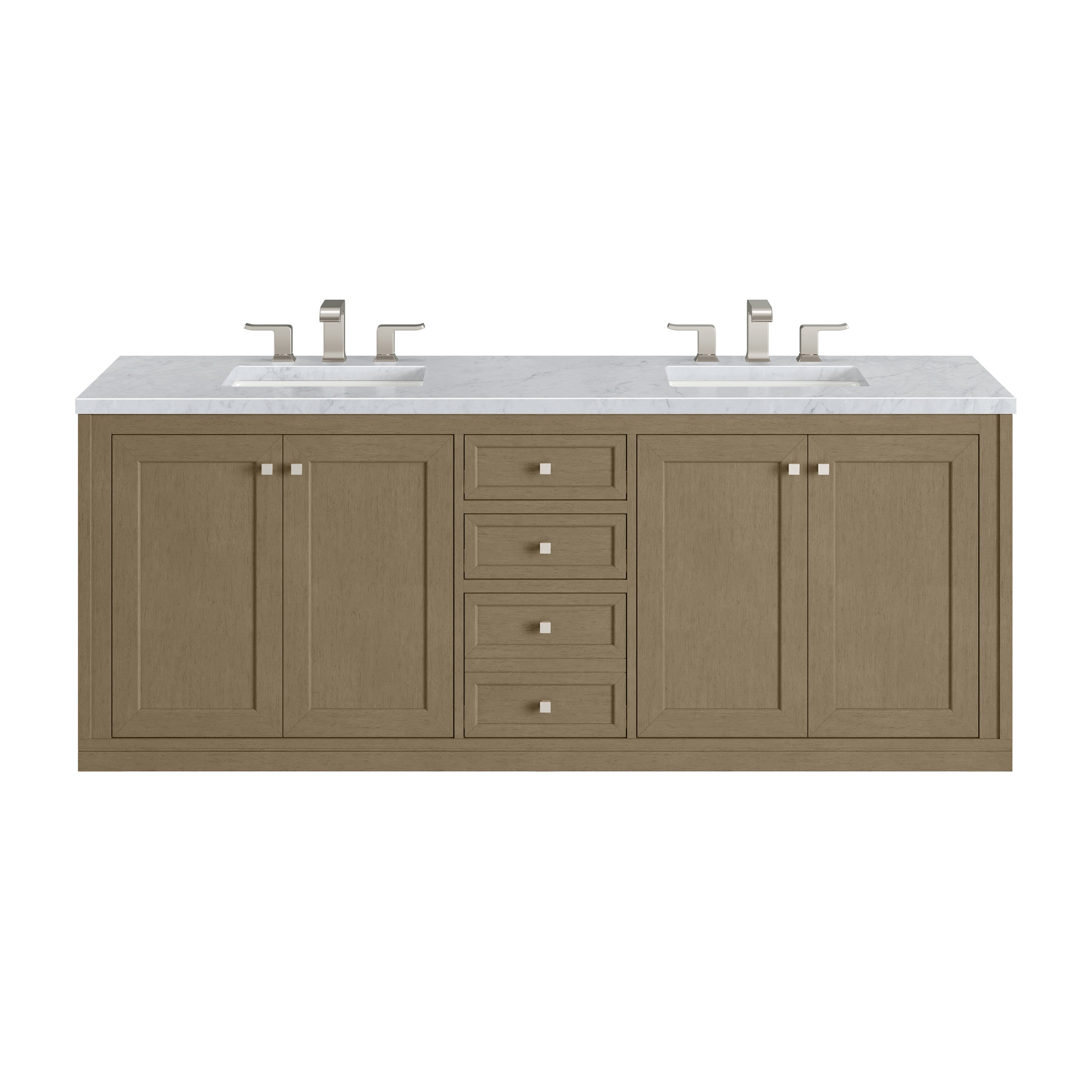 Walnut Whisper / Carrara White - 3 Faucet Holes