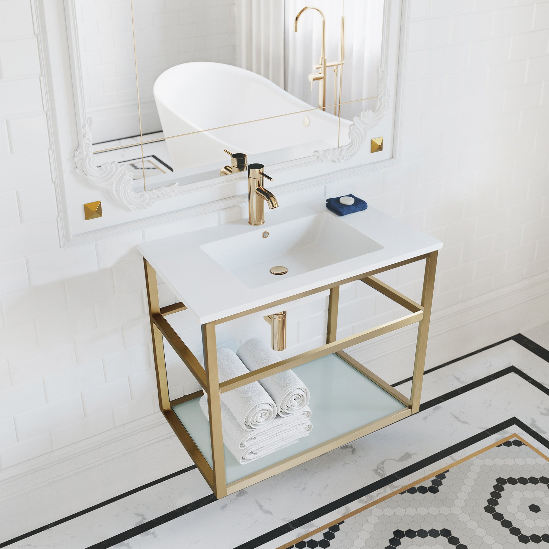 Gold / White / 1-Hole