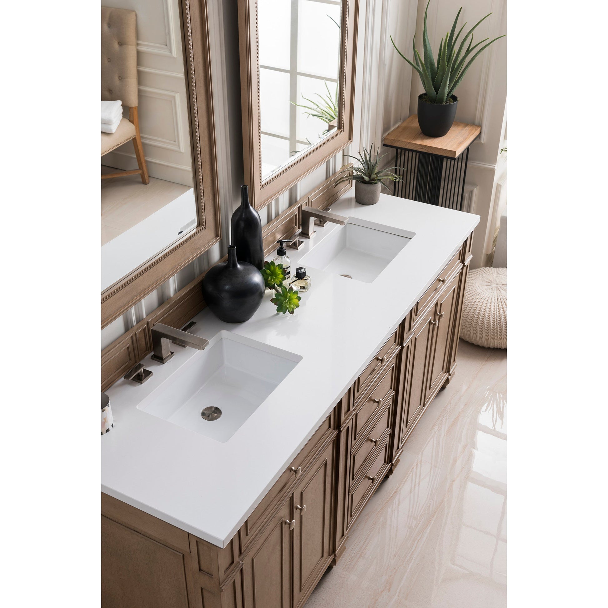 Whitewashed Walnut / White Zeus - 3 Faucet Holes