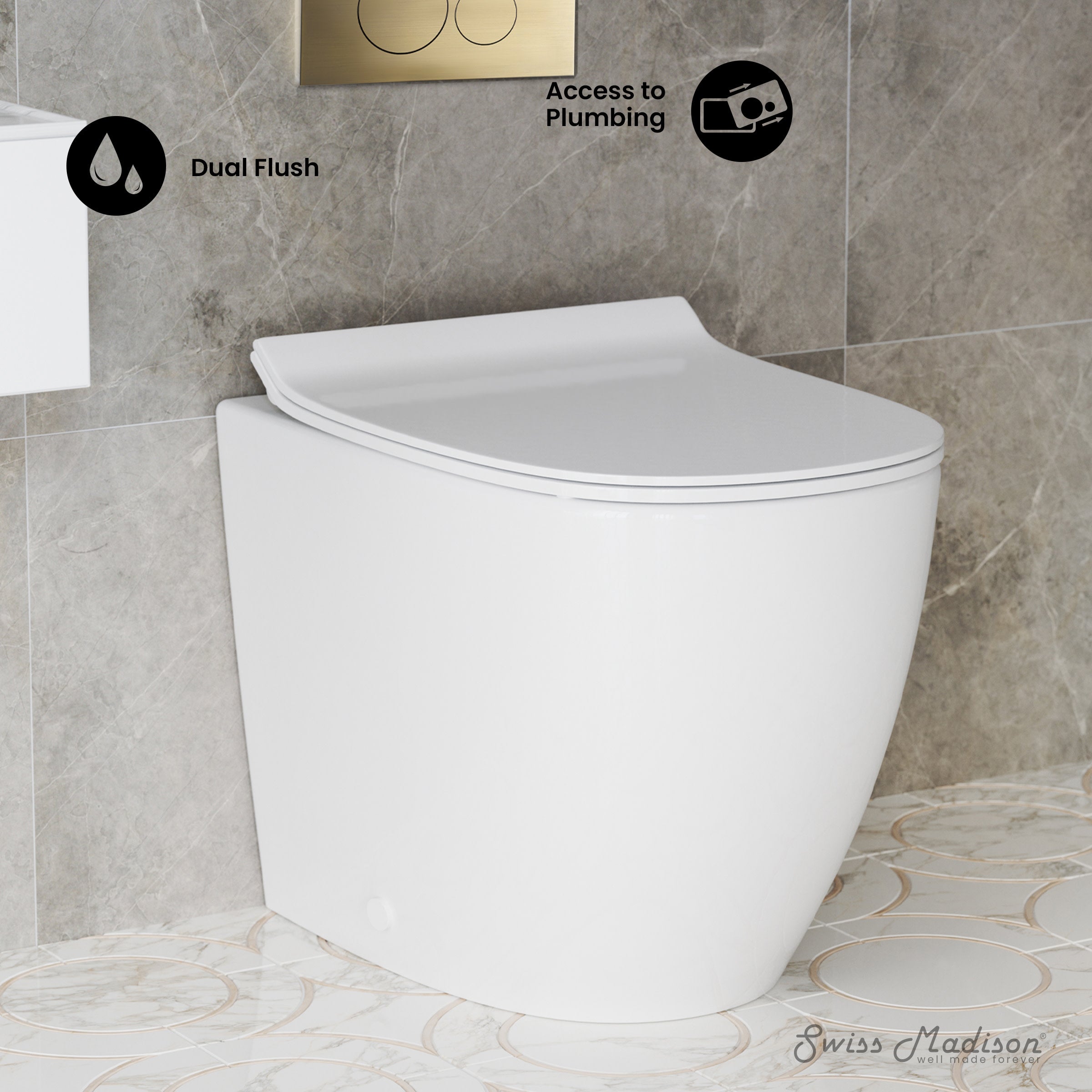 Glossy White / Brass