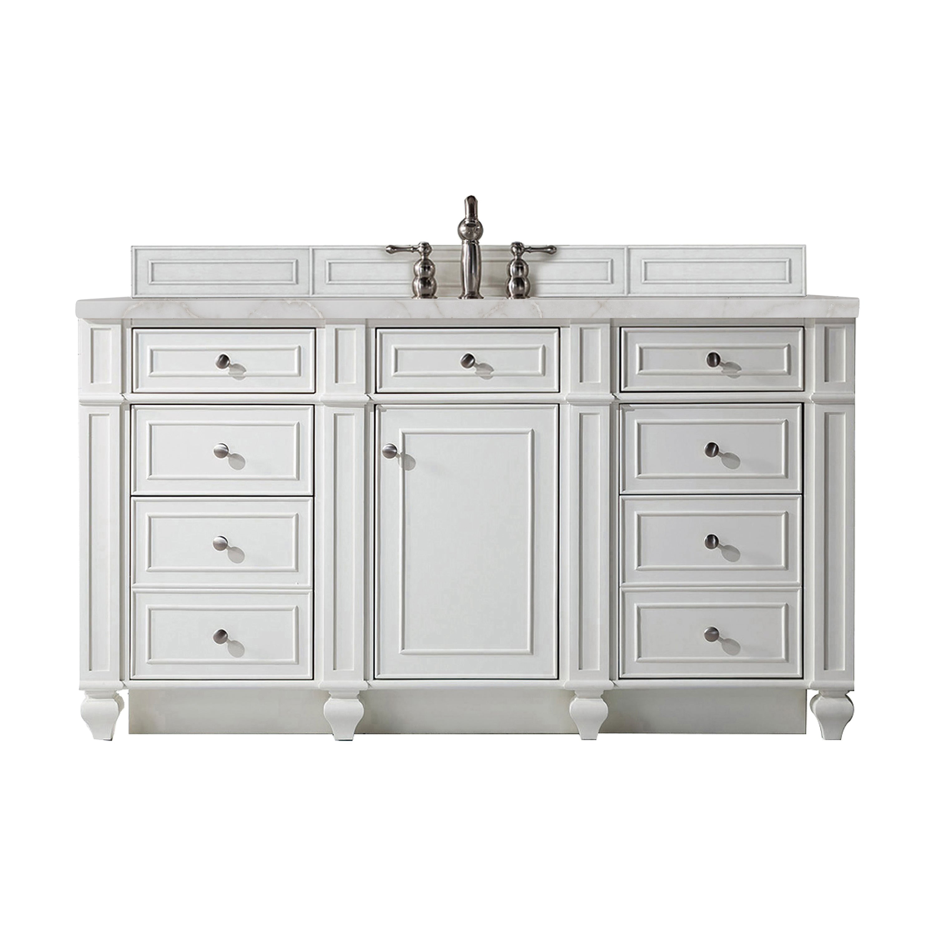 Bright White / Victorian Silver - 3 Faucet Holes