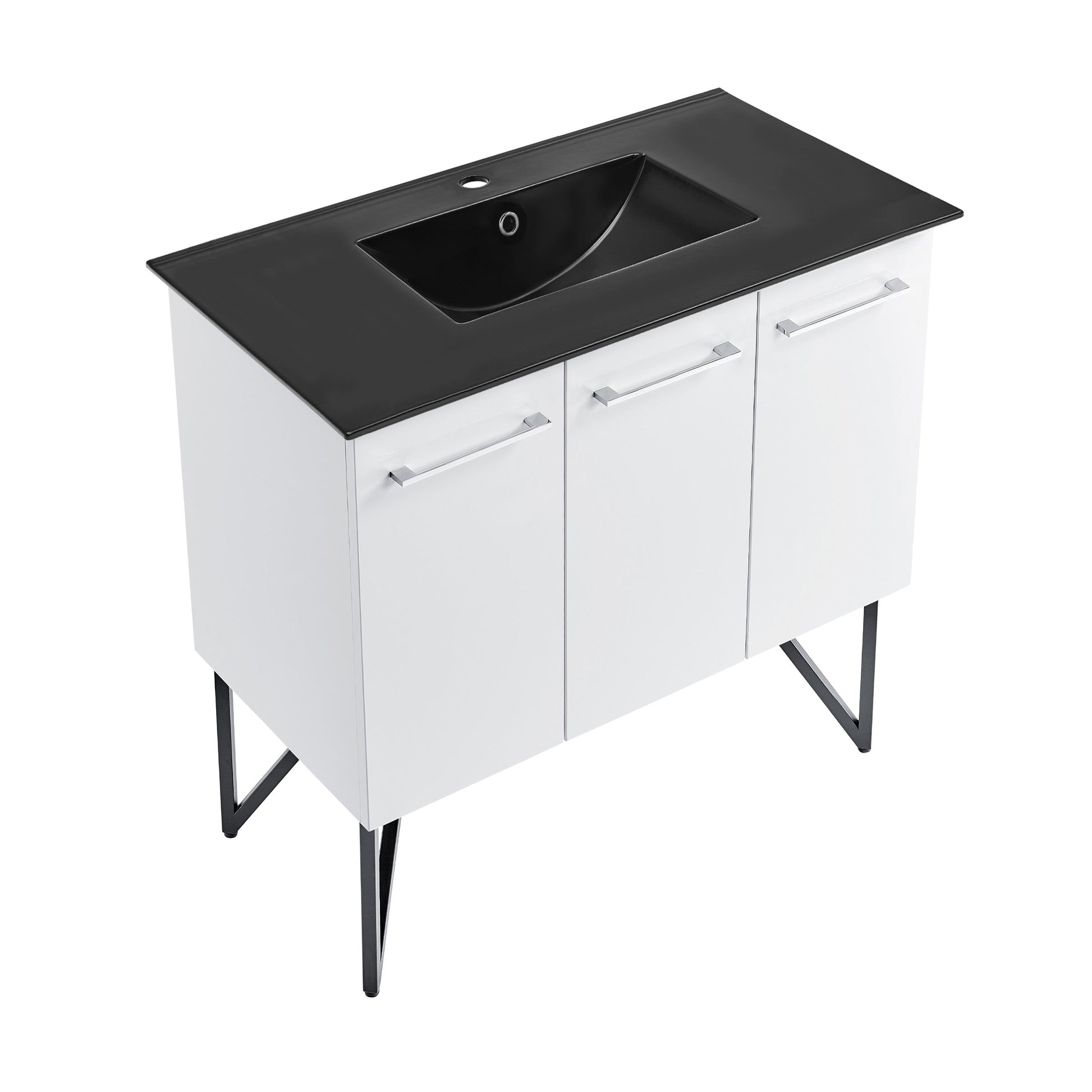 White / Matte Black / 1-Hole