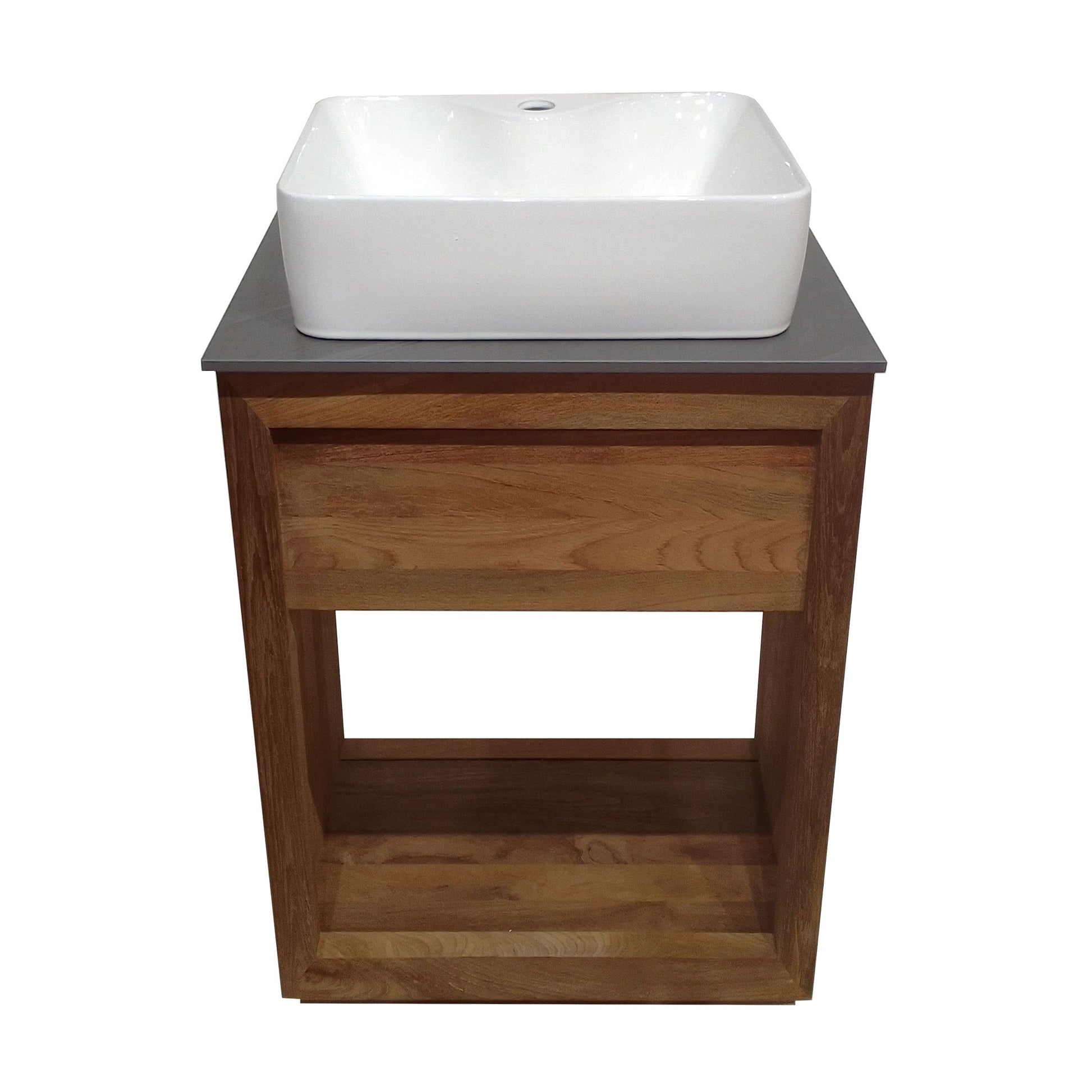 Brown Oak / White / 1-Hole