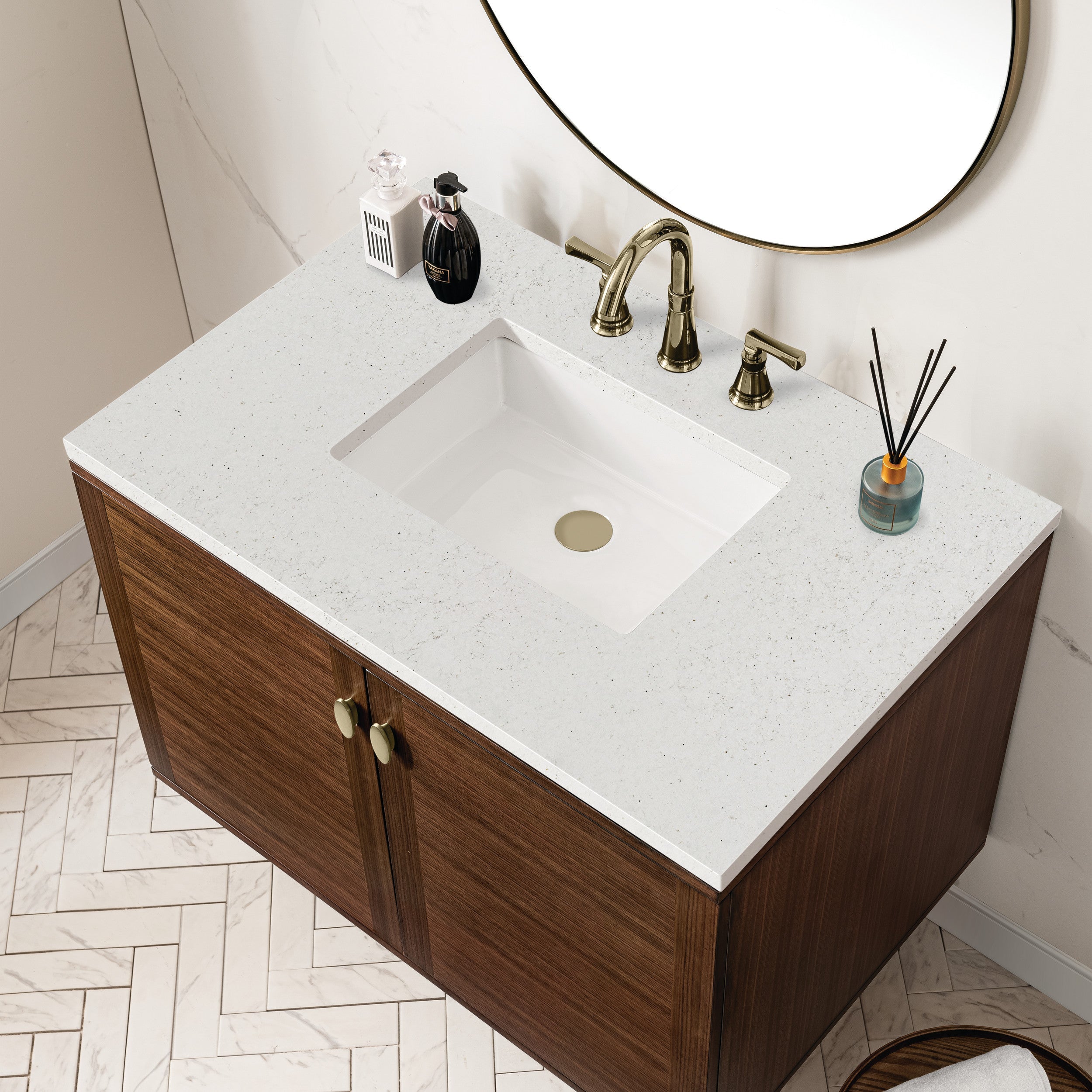 Mid-Century Walnut / Lime Delight - 3 Faucet Holes
