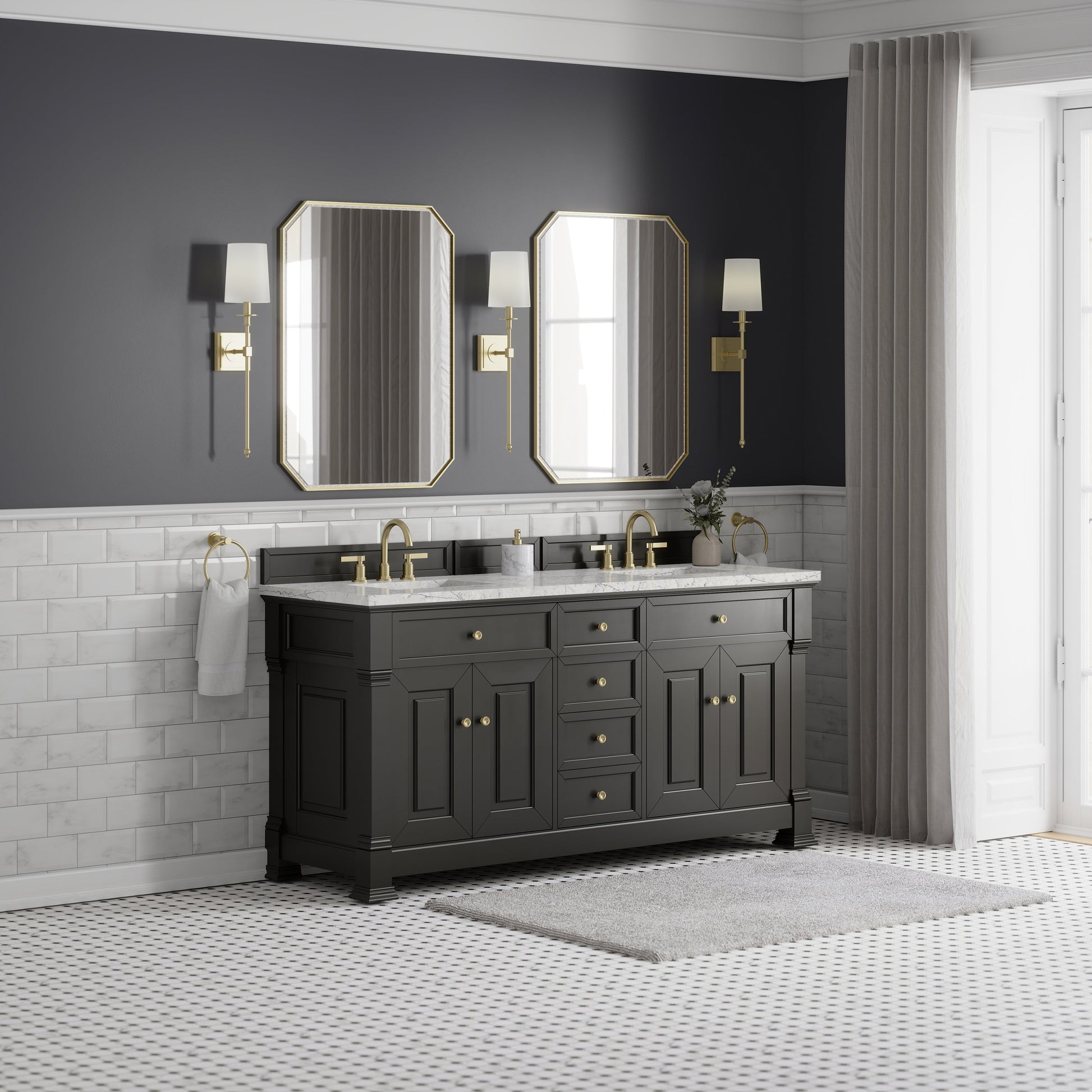 Black Onyx / Eternal Jasmine Pearl - 3 Faucet Holes