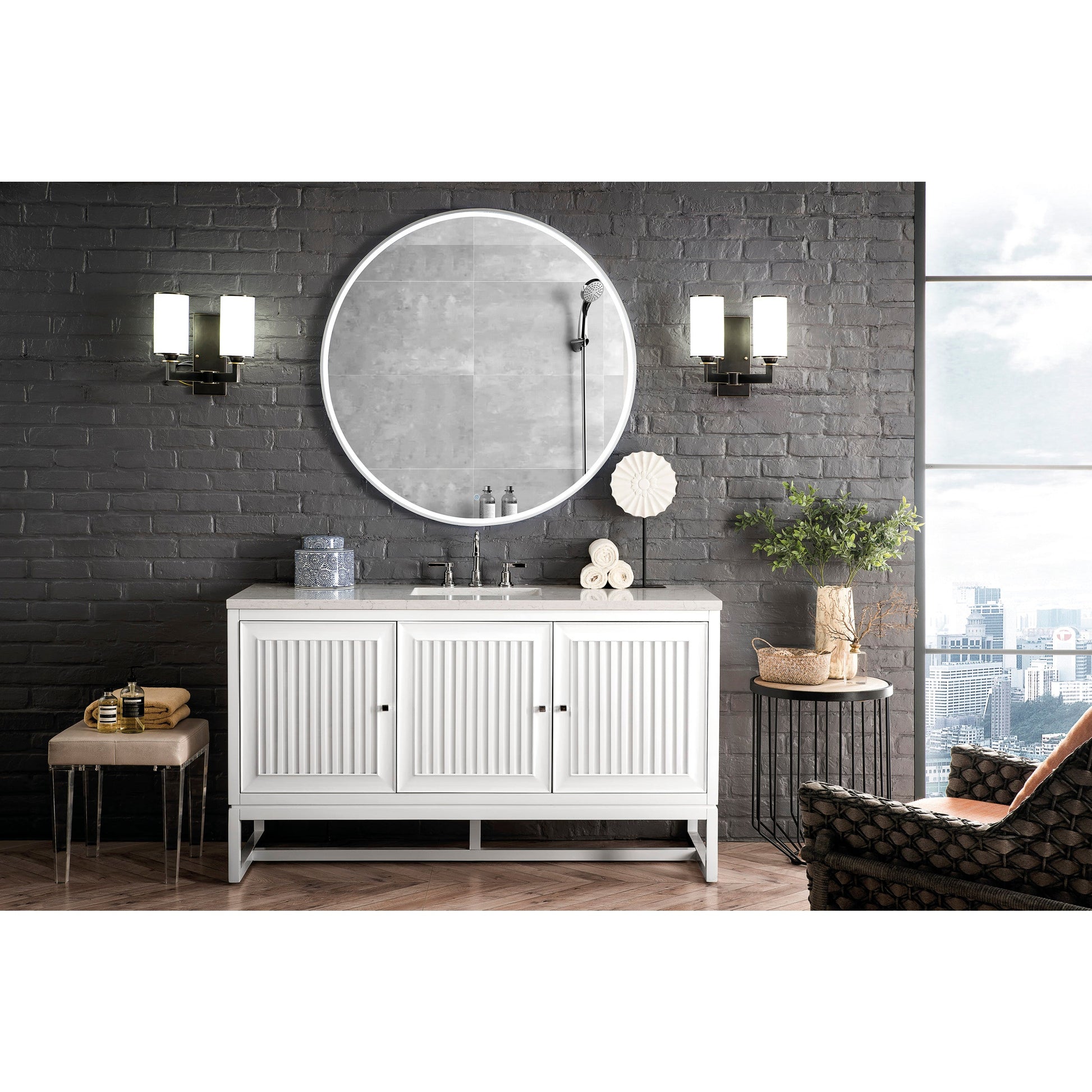 Glossy White / Eternal Jasmine Pearl - 3 Faucet Holes
