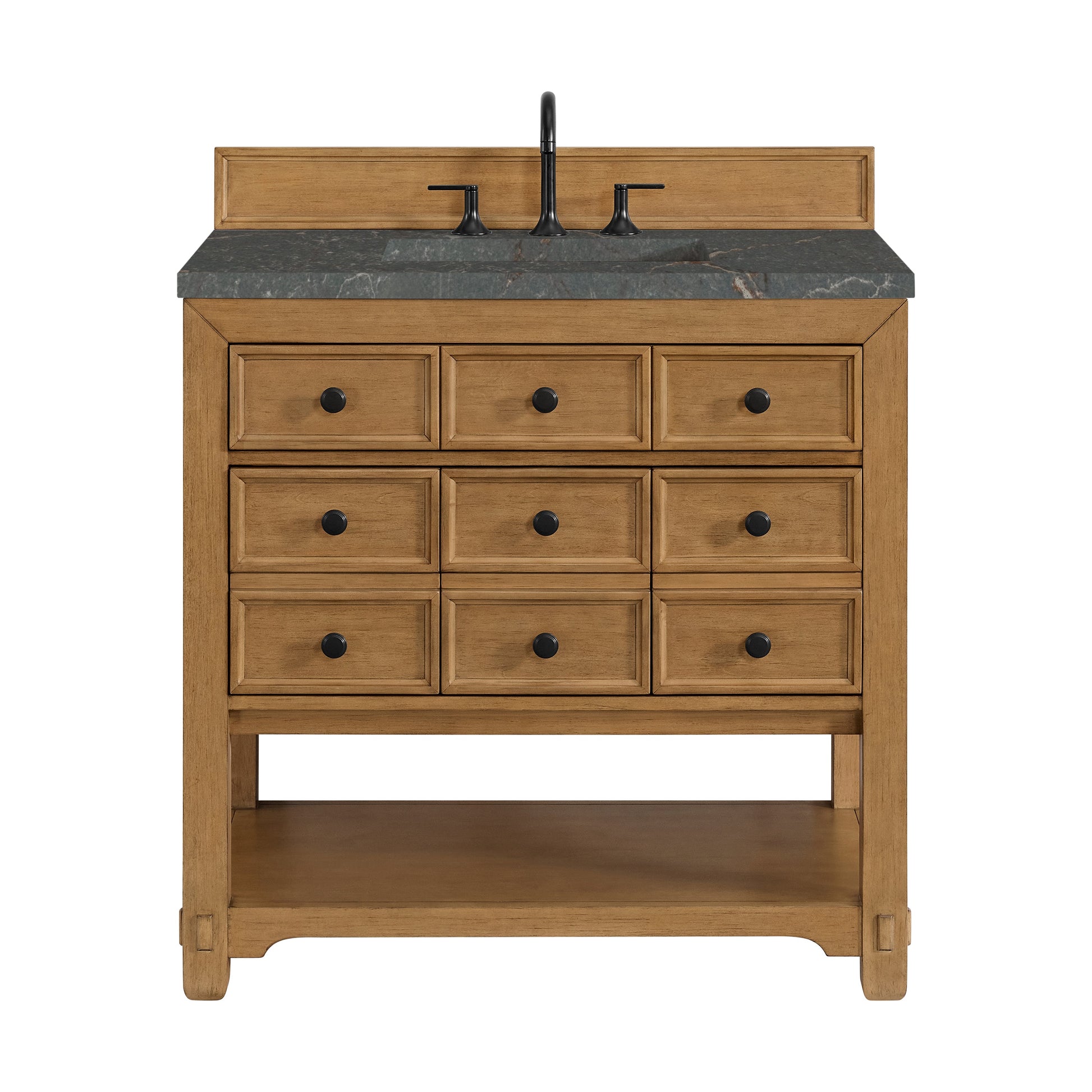 Light Natural Oak / Parisien Bleu - 3 Faucet Holes