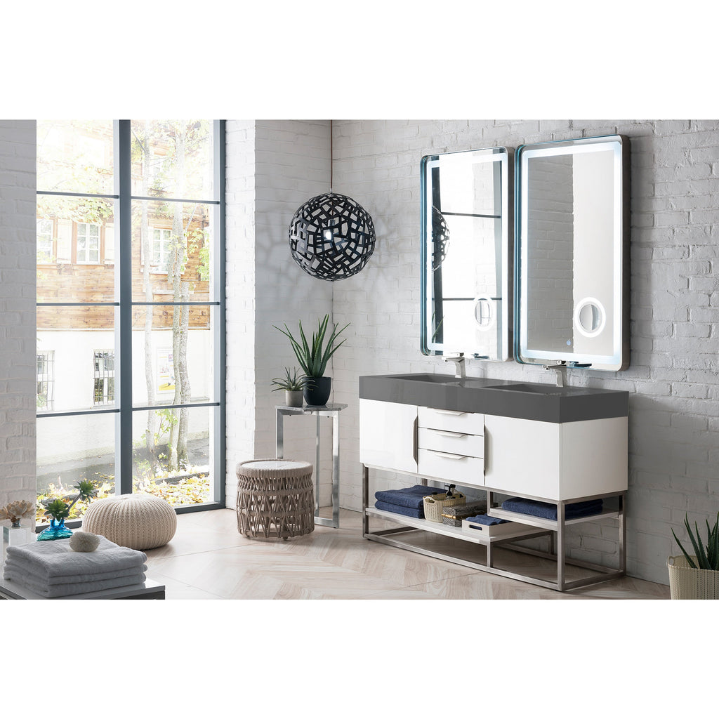 Glossy White / Dusk Grey Glossy - 1 Faucet Hole