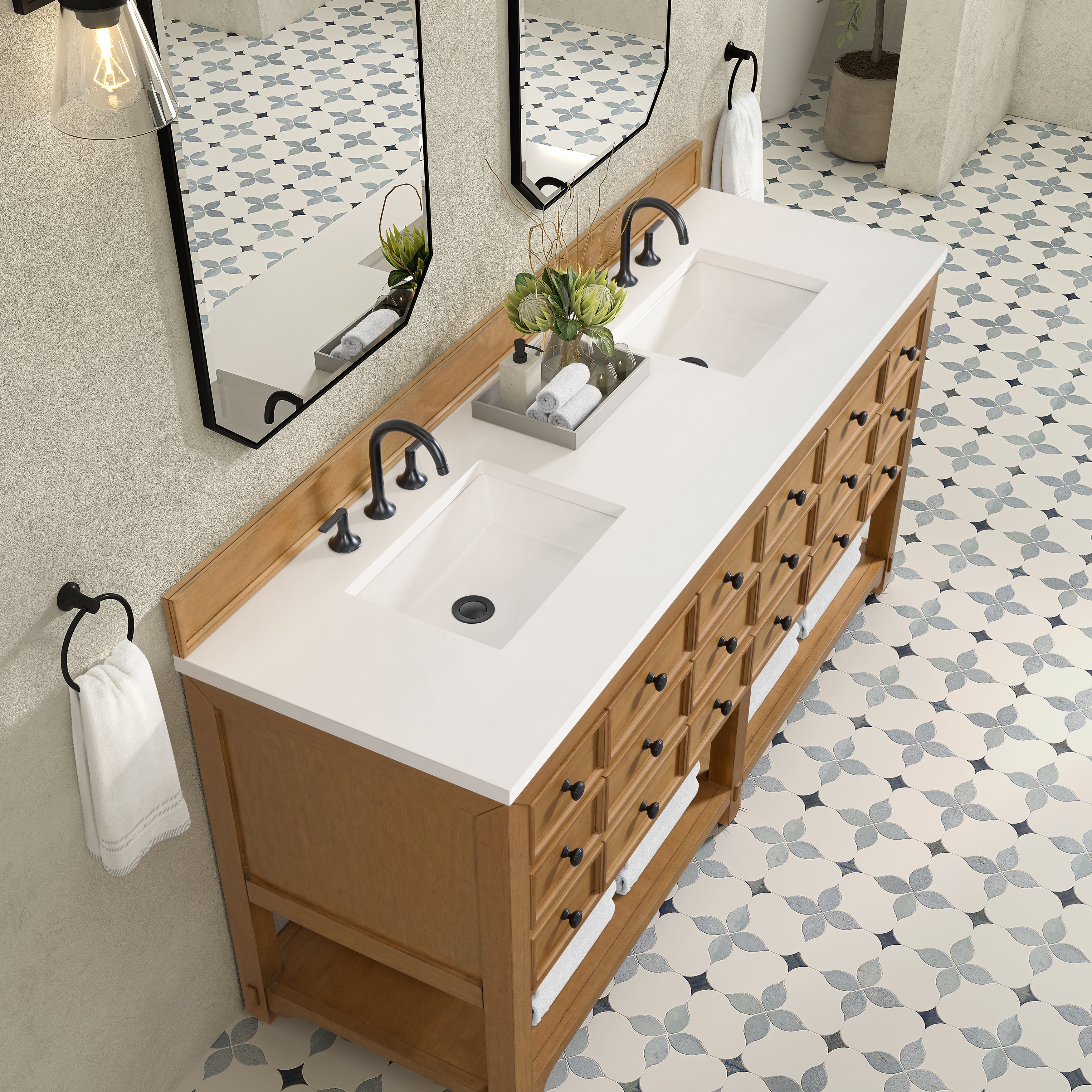 Amber Birch / White Zeus - 3 Faucet Holes