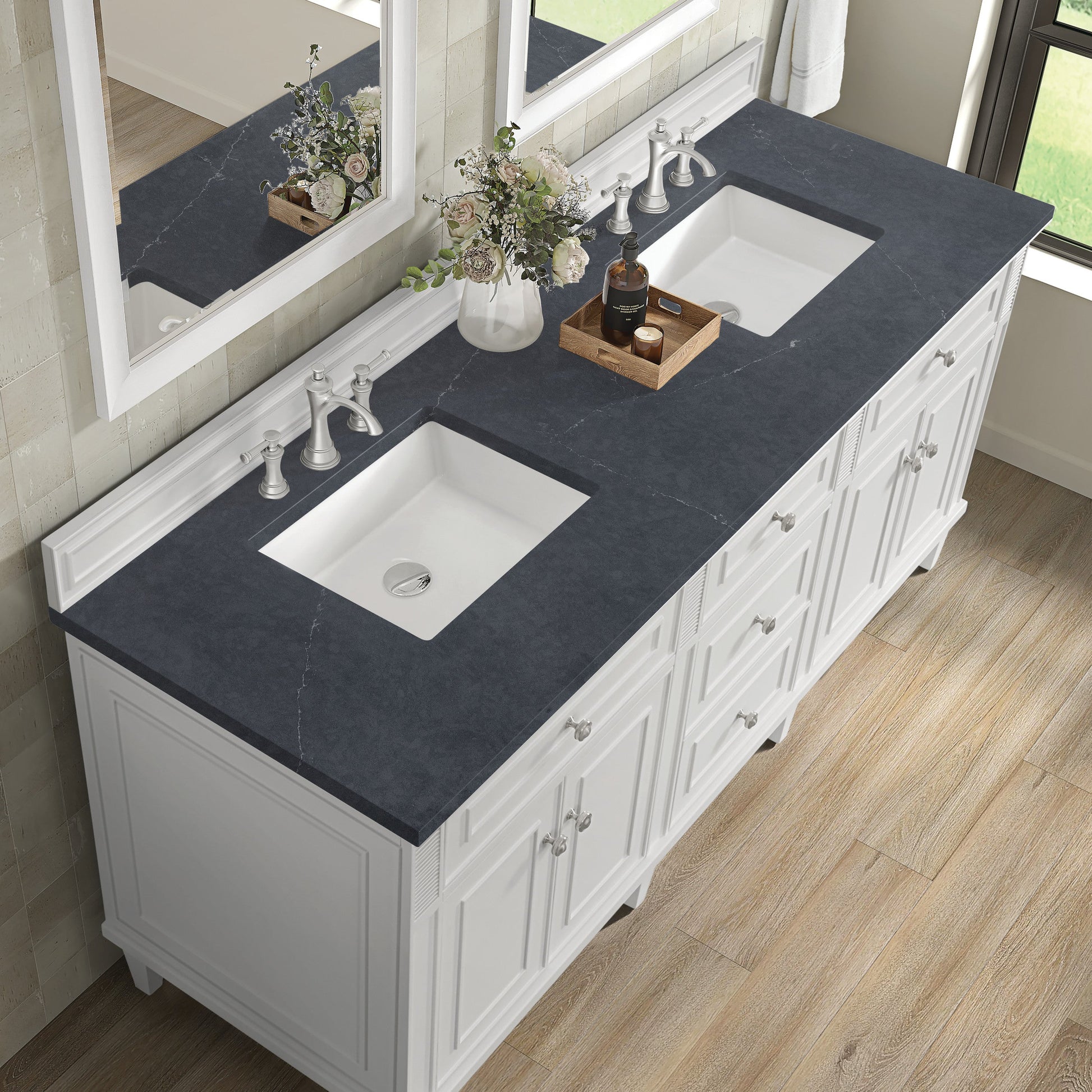 Bright White / Charcoal Soapstone - 3 Faucet Holes