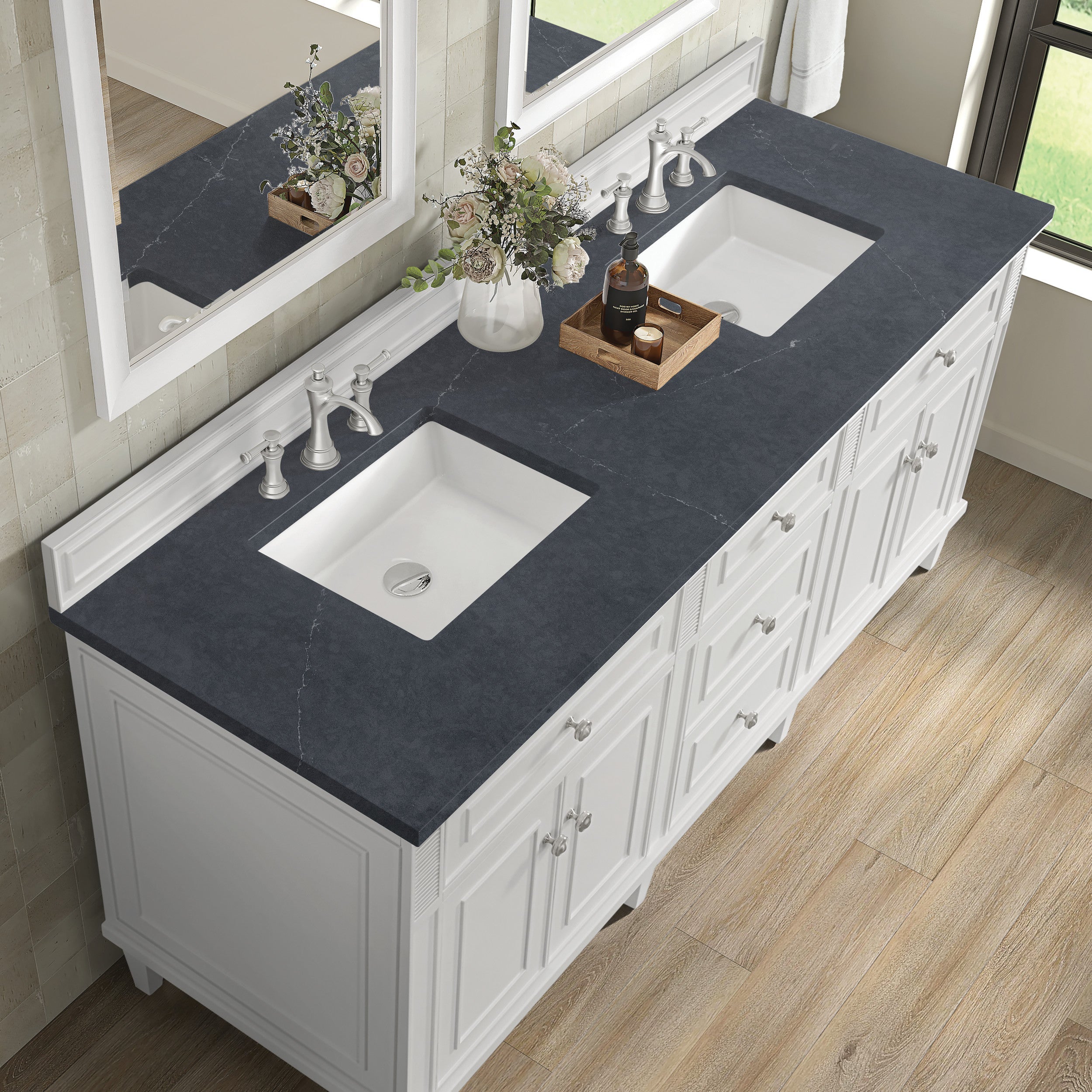 Bright White / Charcoal Soapstone - 3 Faucet Holes