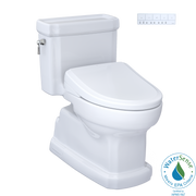 Toto Washlet+ Eco Guinevere Elongated 1.28 GPF Universal Height Toilet and S7A Classic Bidet Seat with Auto Open/Close