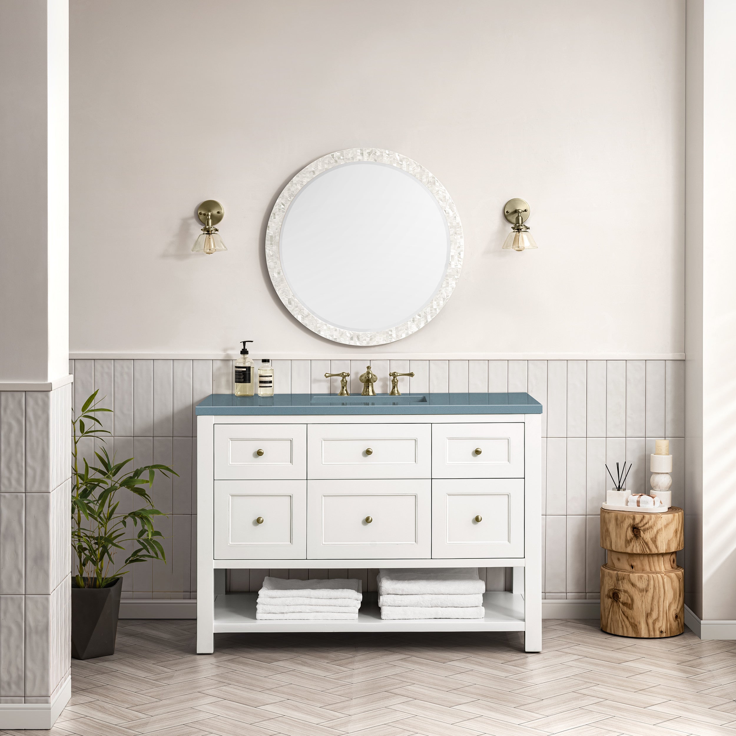 Bright White / Cala Blue - 3 Faucet Holes