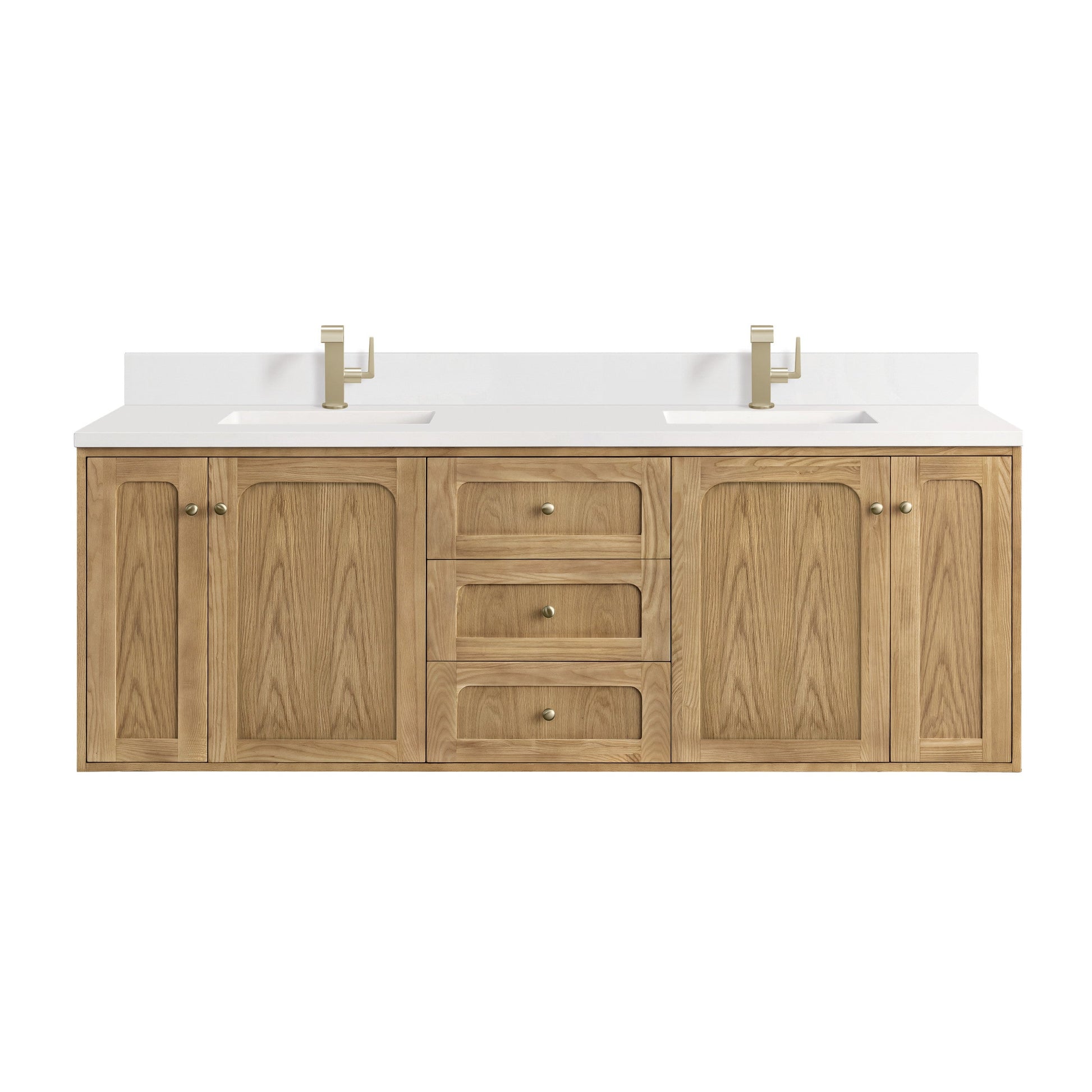 Light Natural Oak / White Zeus - 1 Faucet Hole