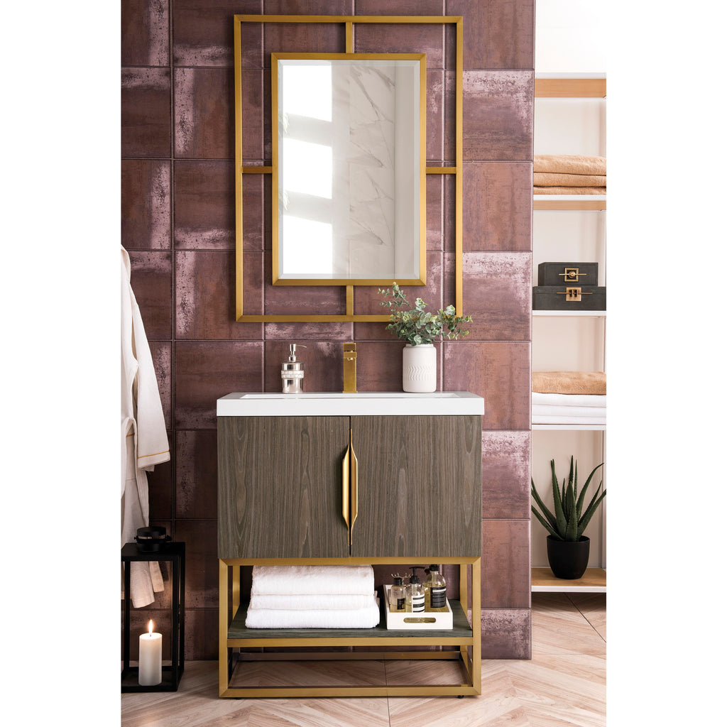 Ash Gray / Radiant Gold / Glossy White - 1 Faucet Hole