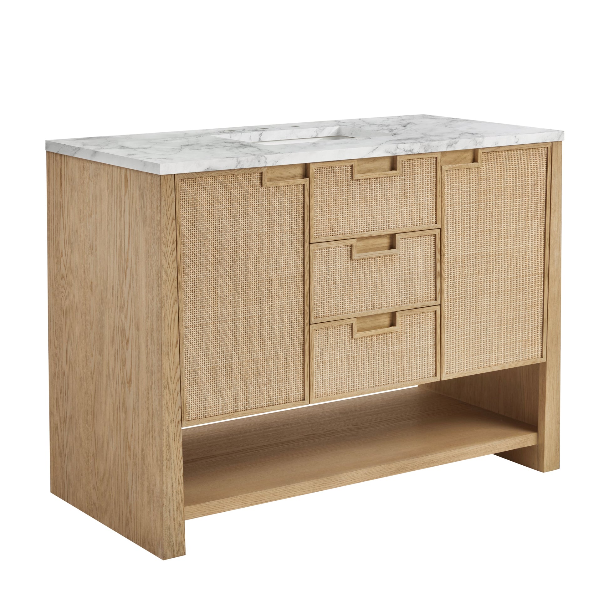Seaside Oak / Carrara White - 3 Faucet Holes