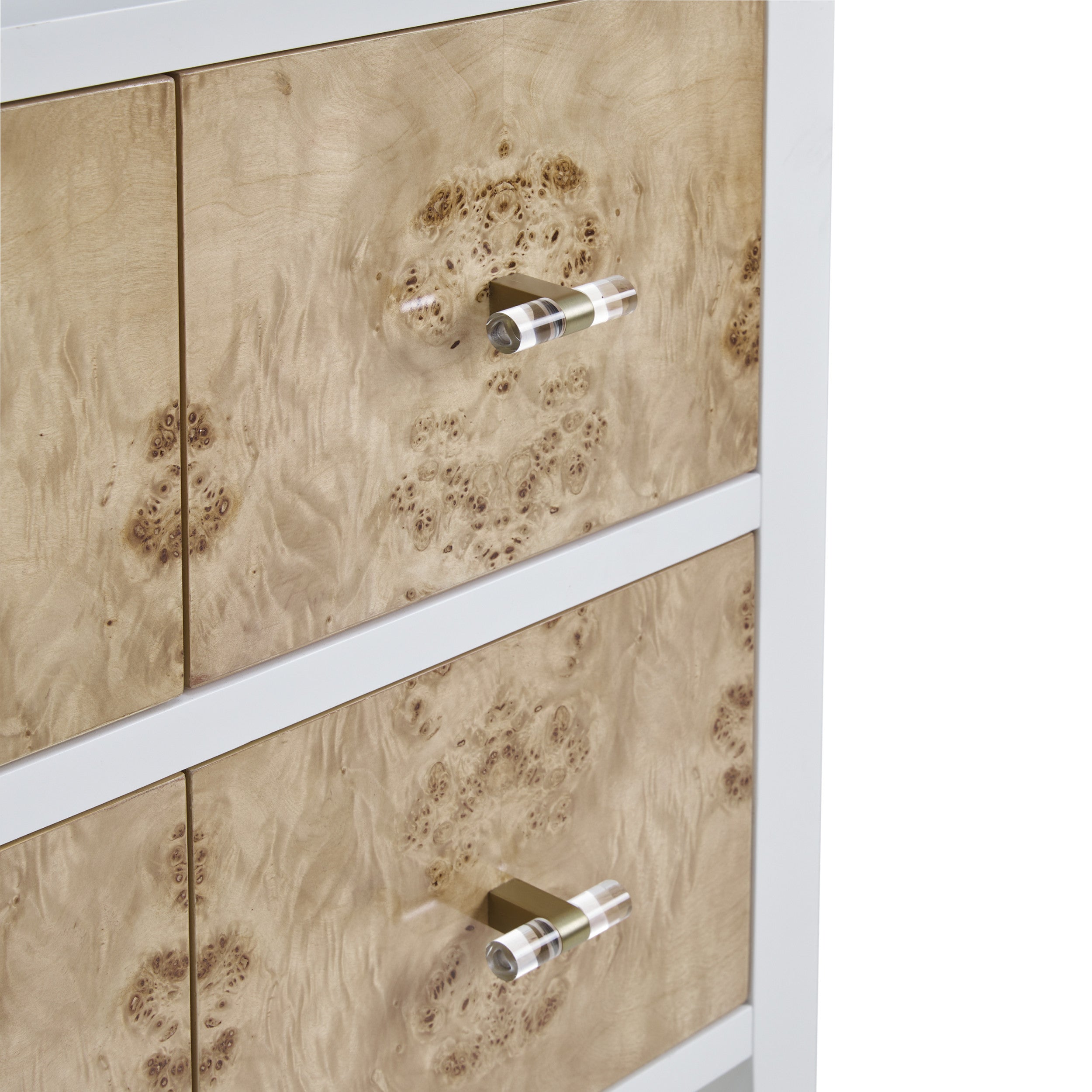 Polished White and Light Mappa Burl / White Zeus - 3 Faucet Holes