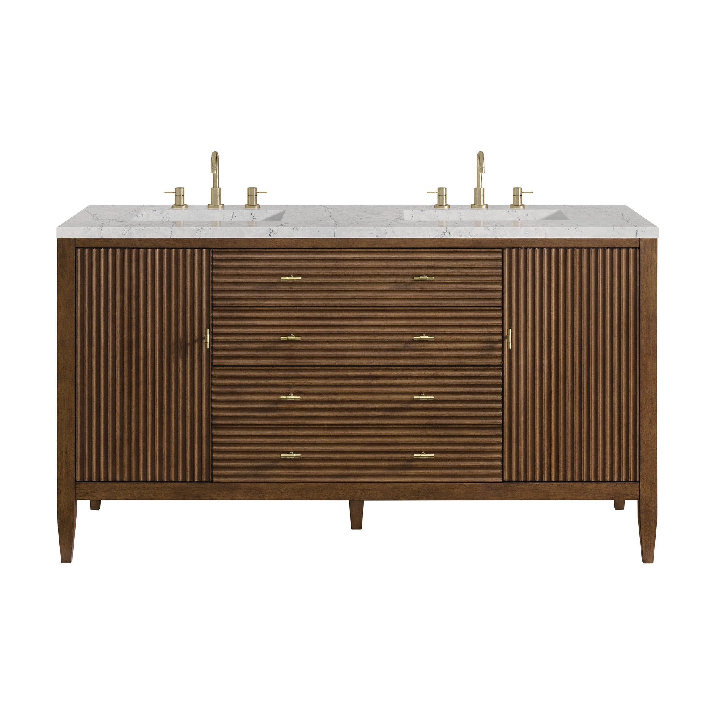 Mid-Century Walnut / Eternal Jasmine Pearl - 3 Faucet Holes
