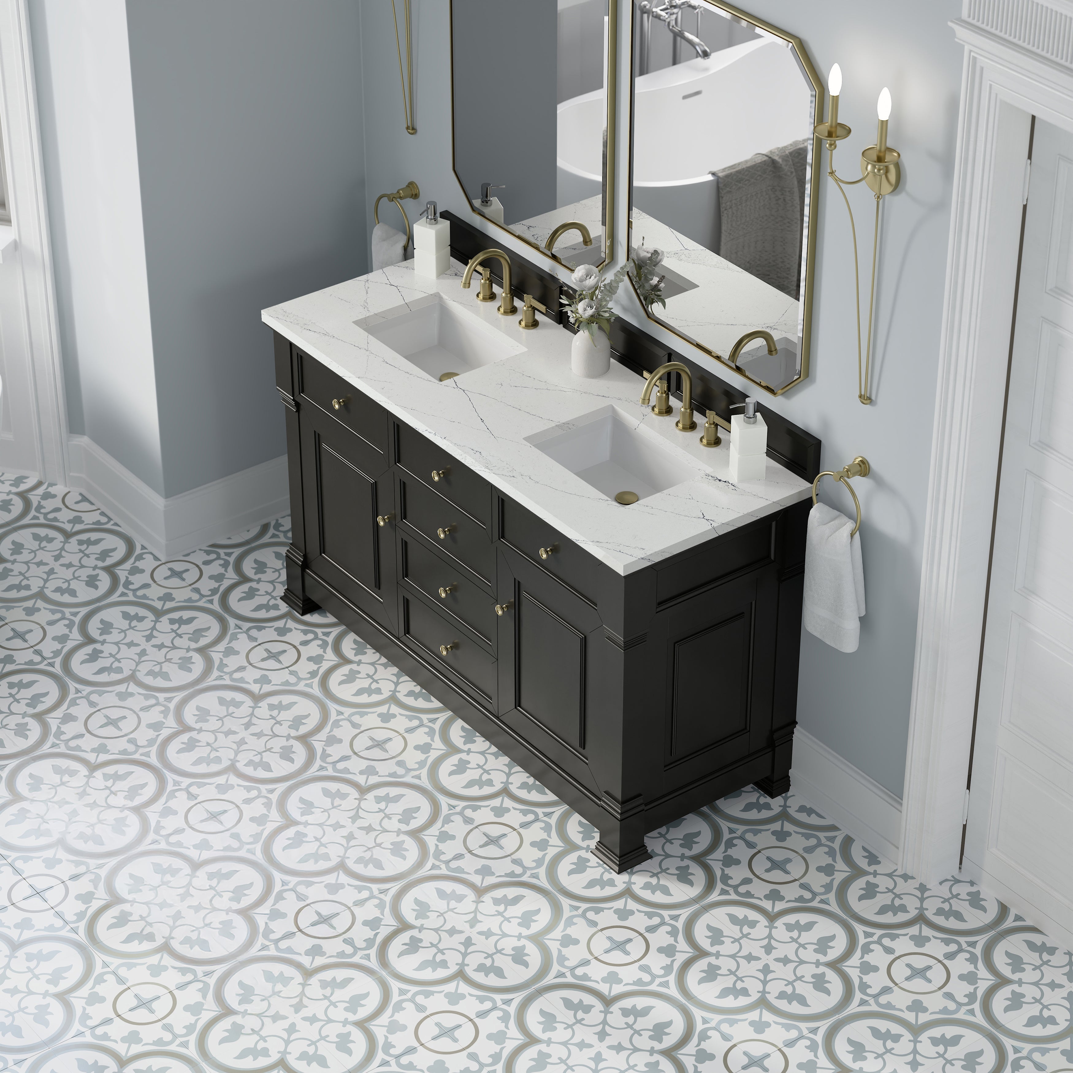 Black Onyx / Ethereal Noctis - 3 Faucet Holes