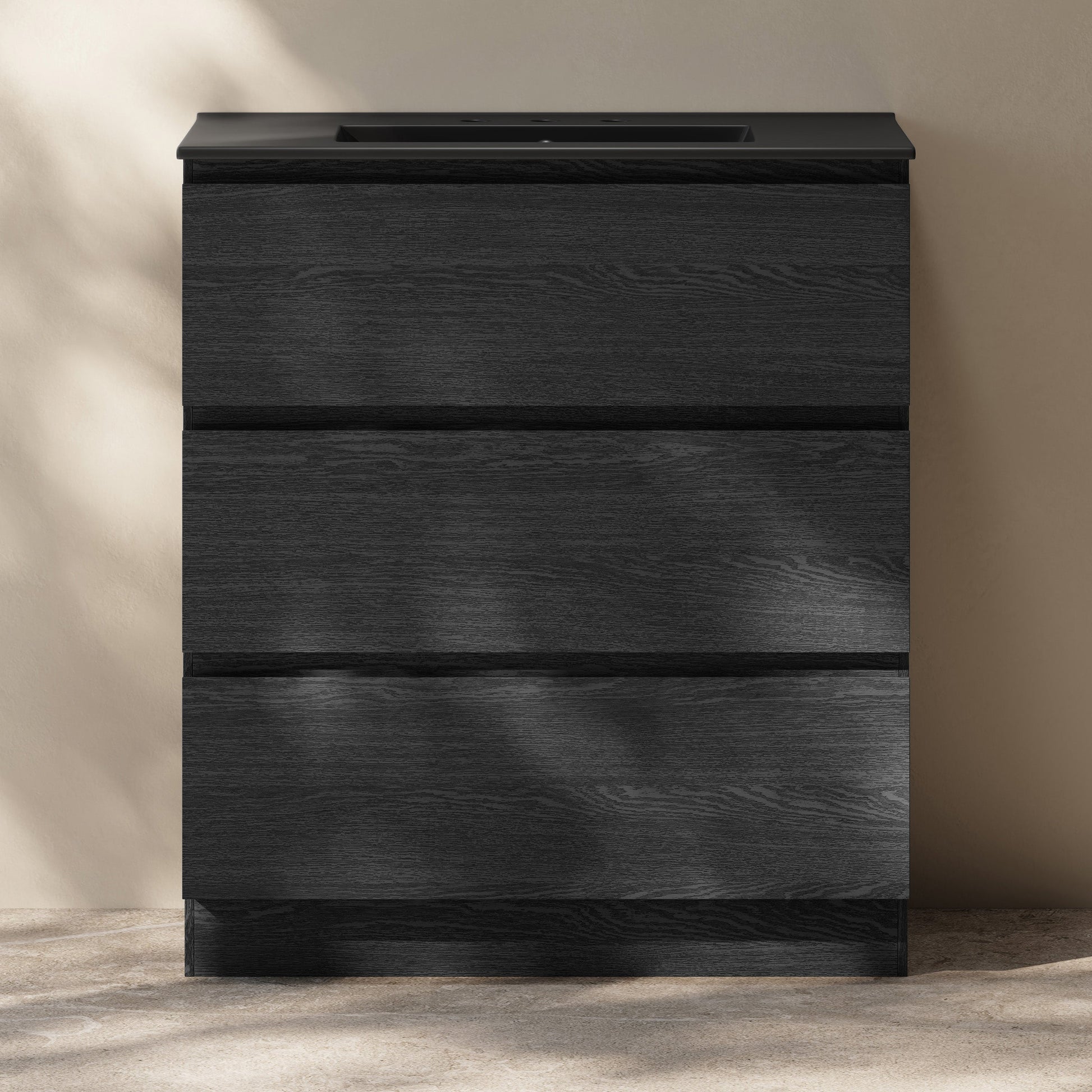 Black Oak / Matte Black / 3-Hole
