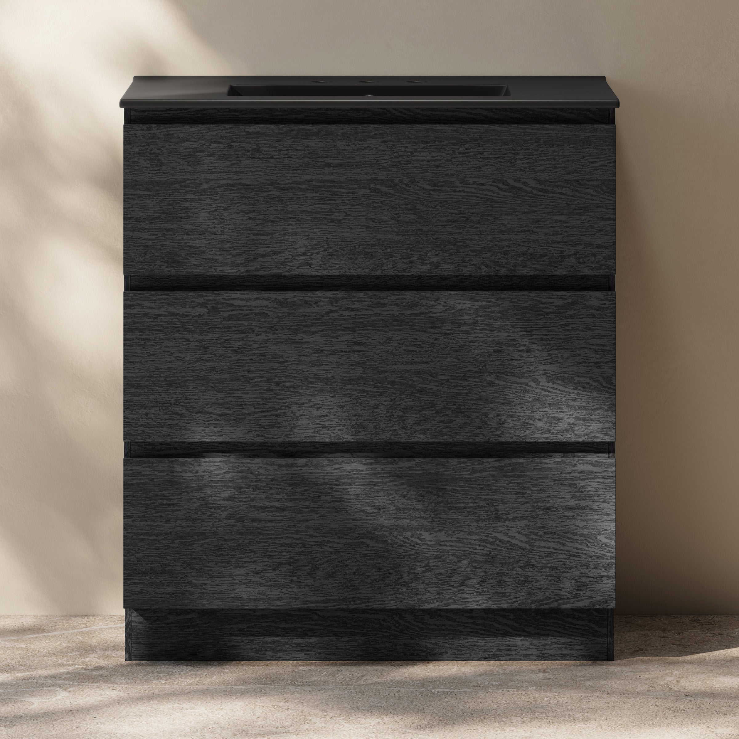 Black Oak / Matte Black / 3-Hole