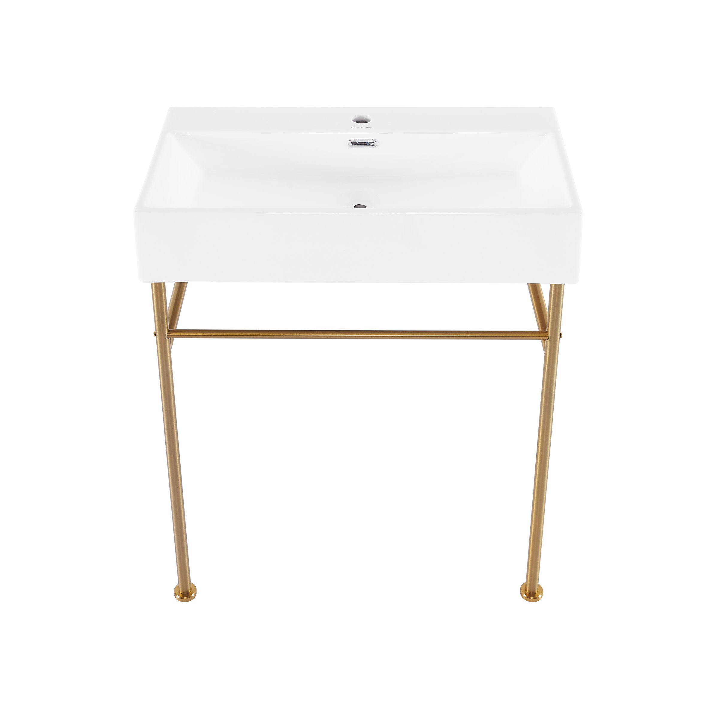 Brushed Gold / White / 1-Hole