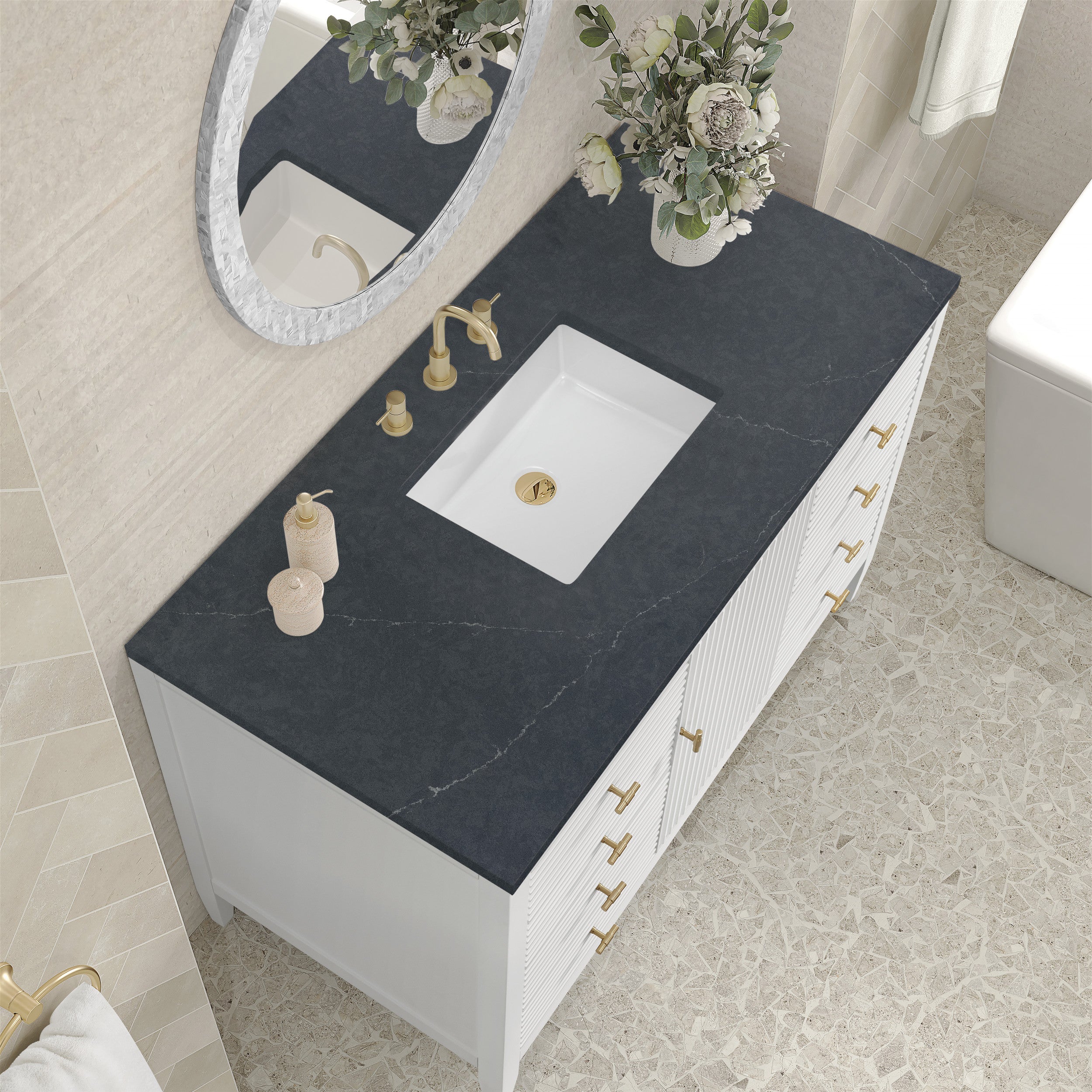 Bright White / Charcoal Soapstone - 3 Faucet Holes