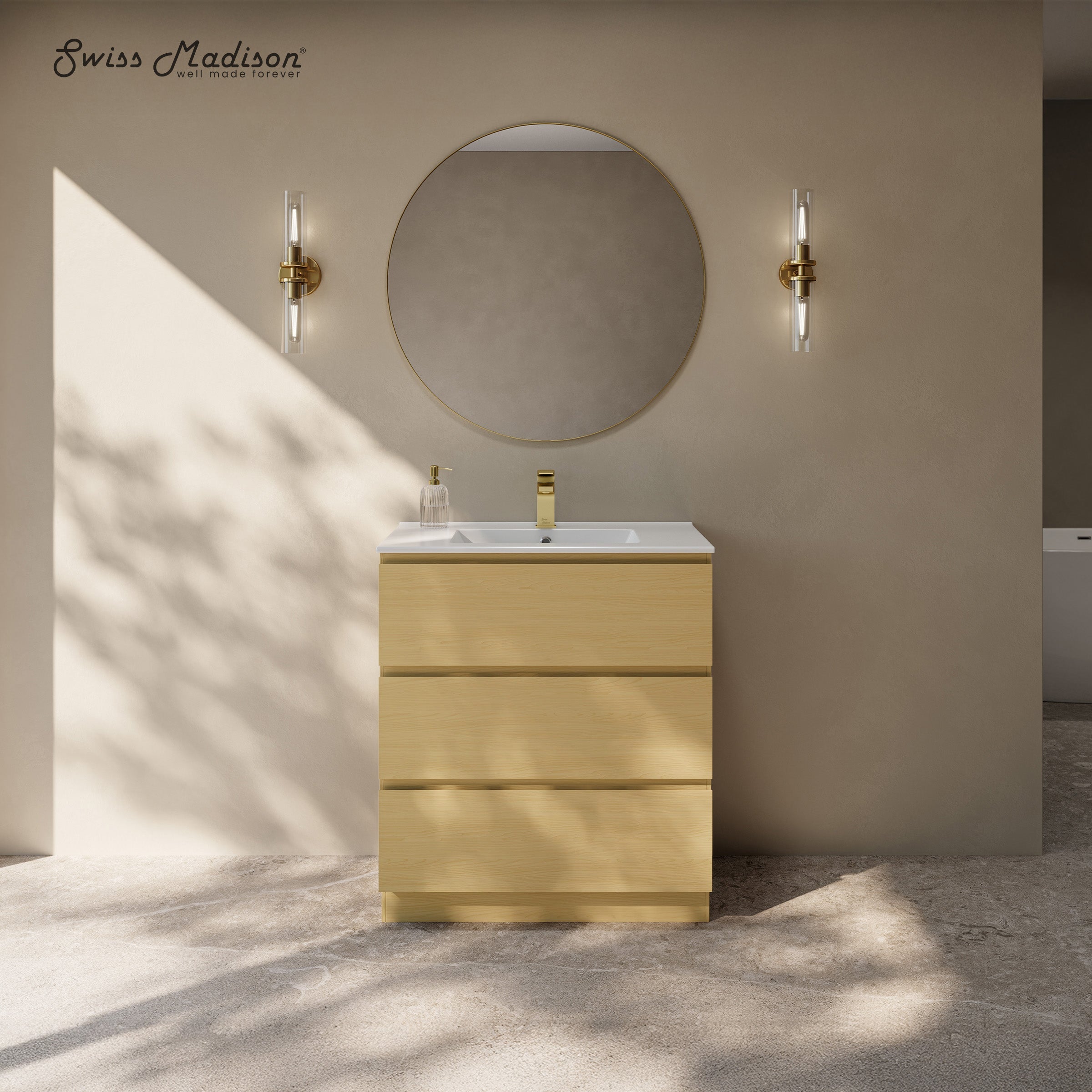 Natural Oak / Glossy White / 1-Hole