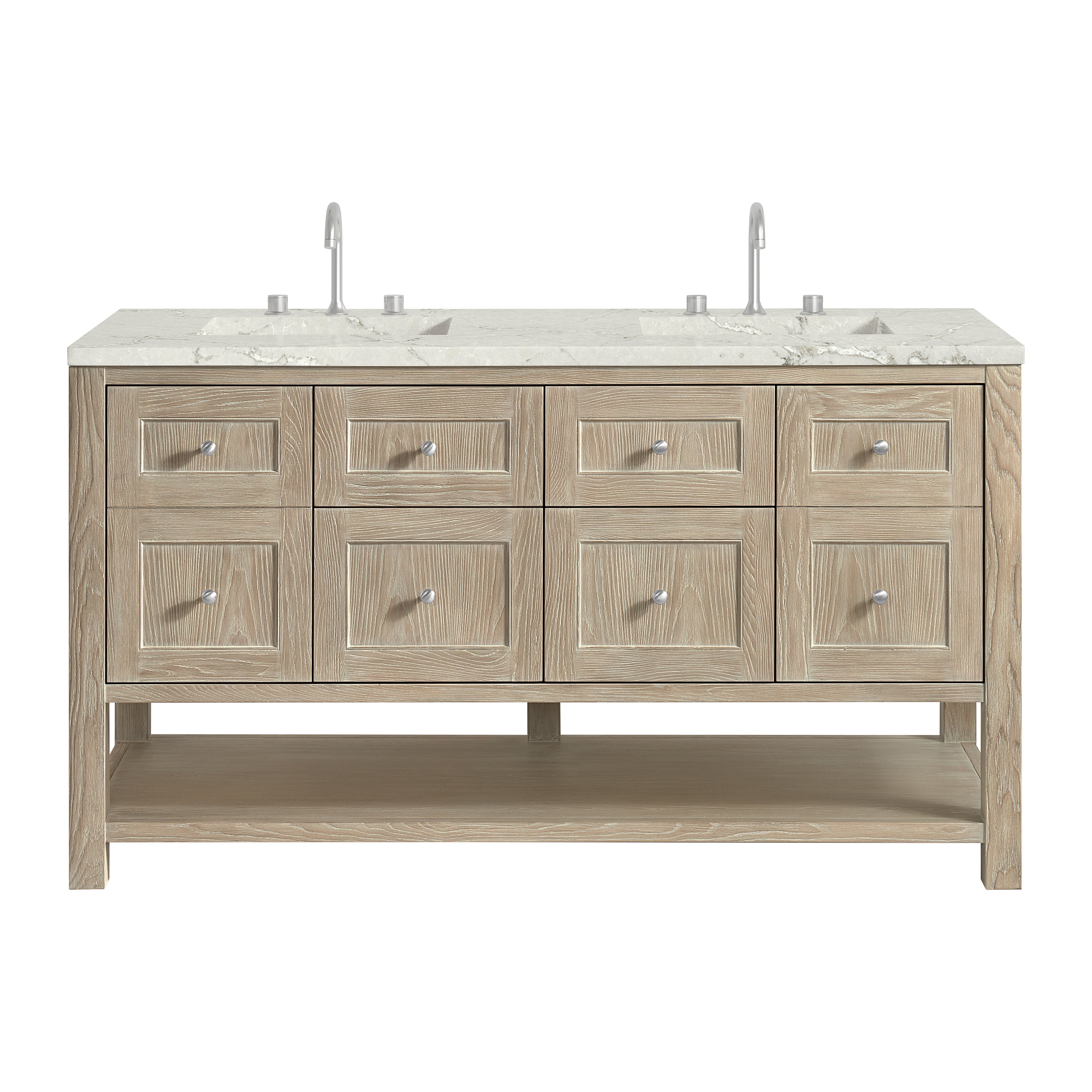 Whitewashed Oak / Victorian Silver - 3 Faucet Holes