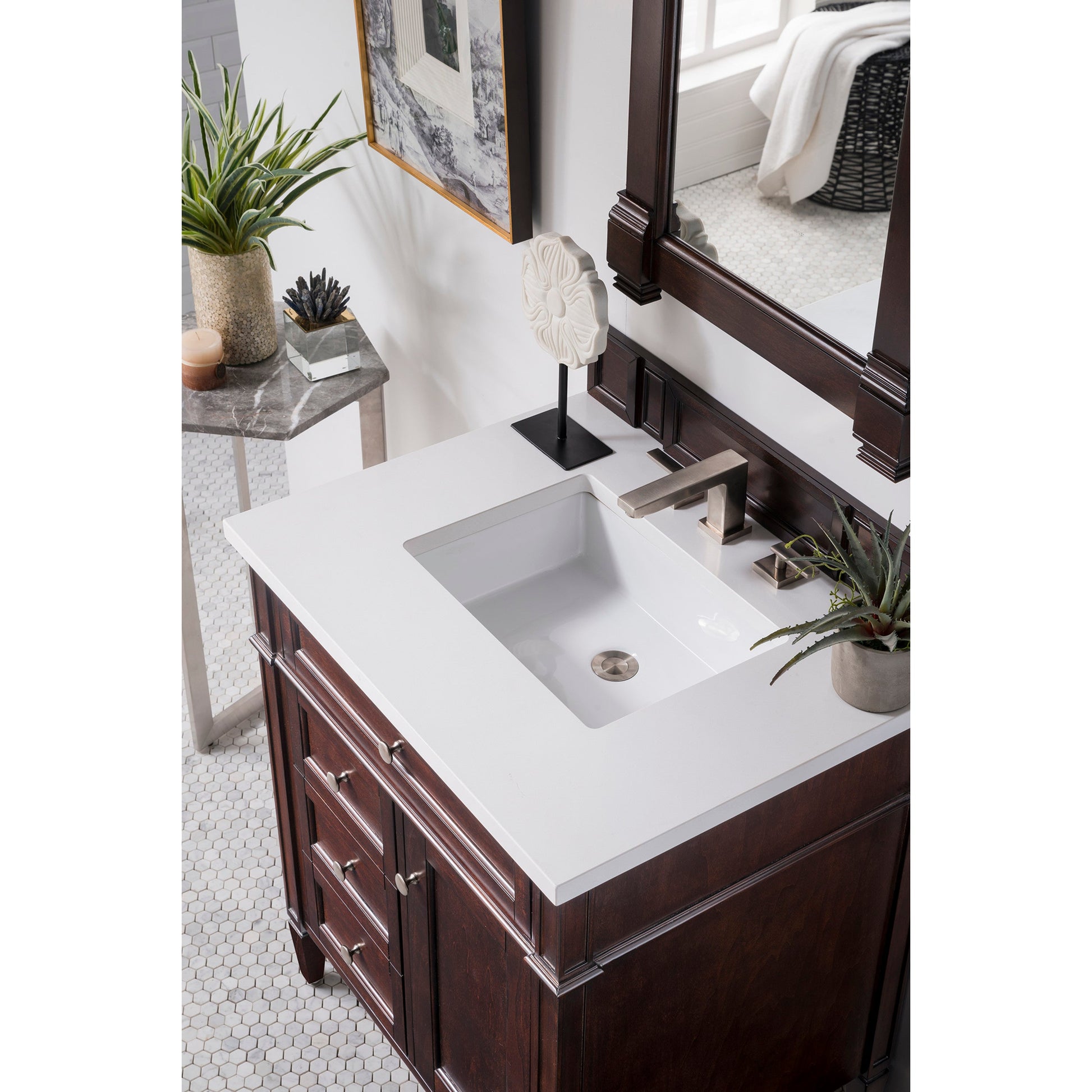 Burnished Mahogany / White Zeus - 3 Faucet Holes