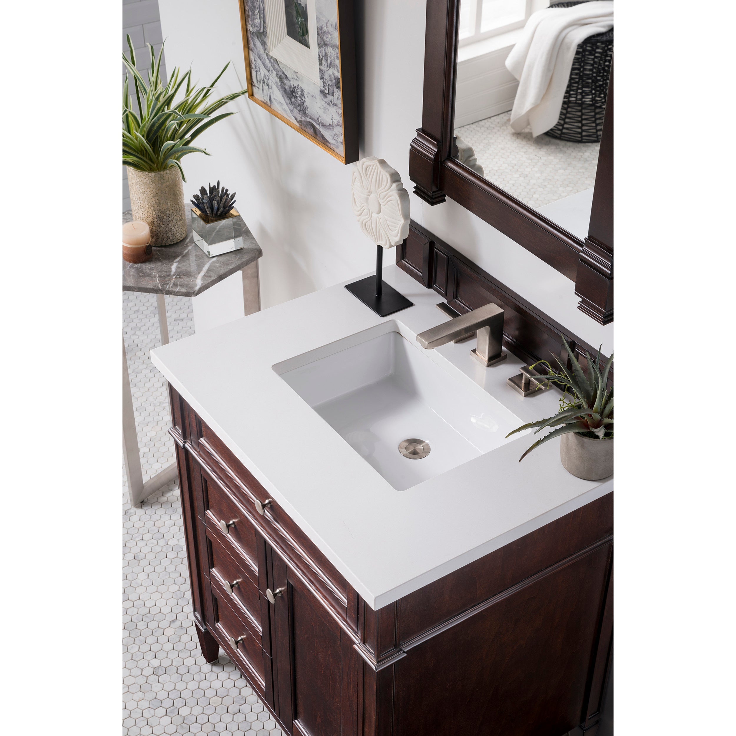 Burnished Mahogany / White Zeus - 3 Faucet Holes