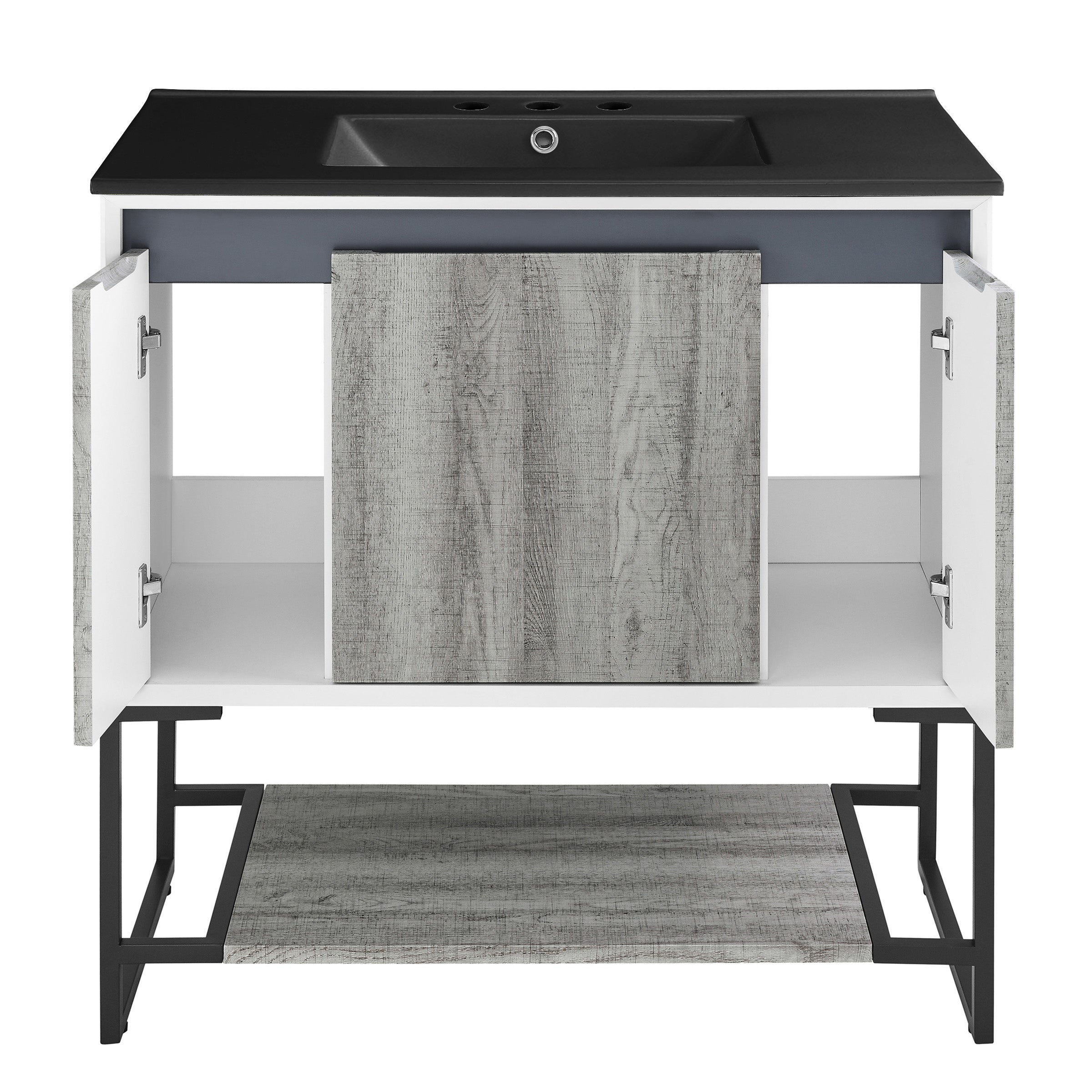Gray Oak / Matte Black / 3-Hole