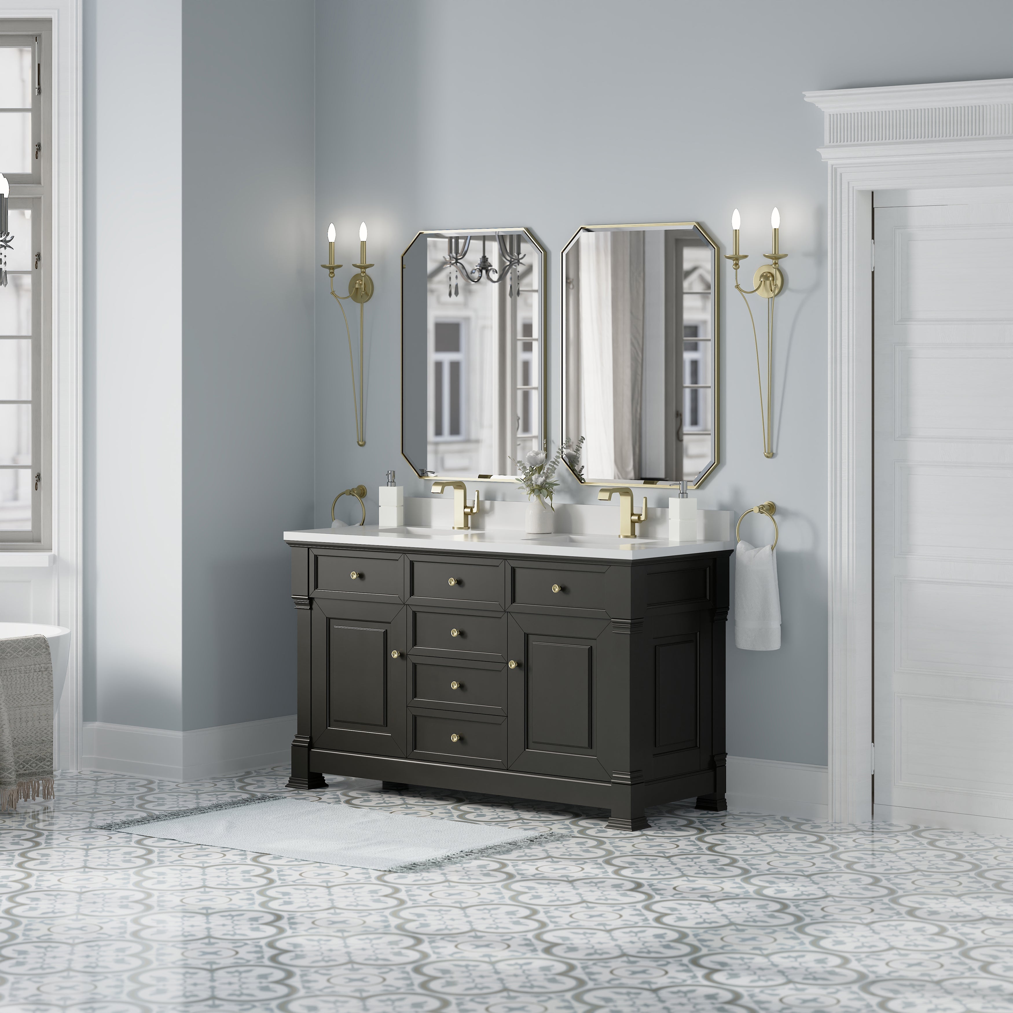 Black Onyx / White Zeus - 1 Faucet Hole