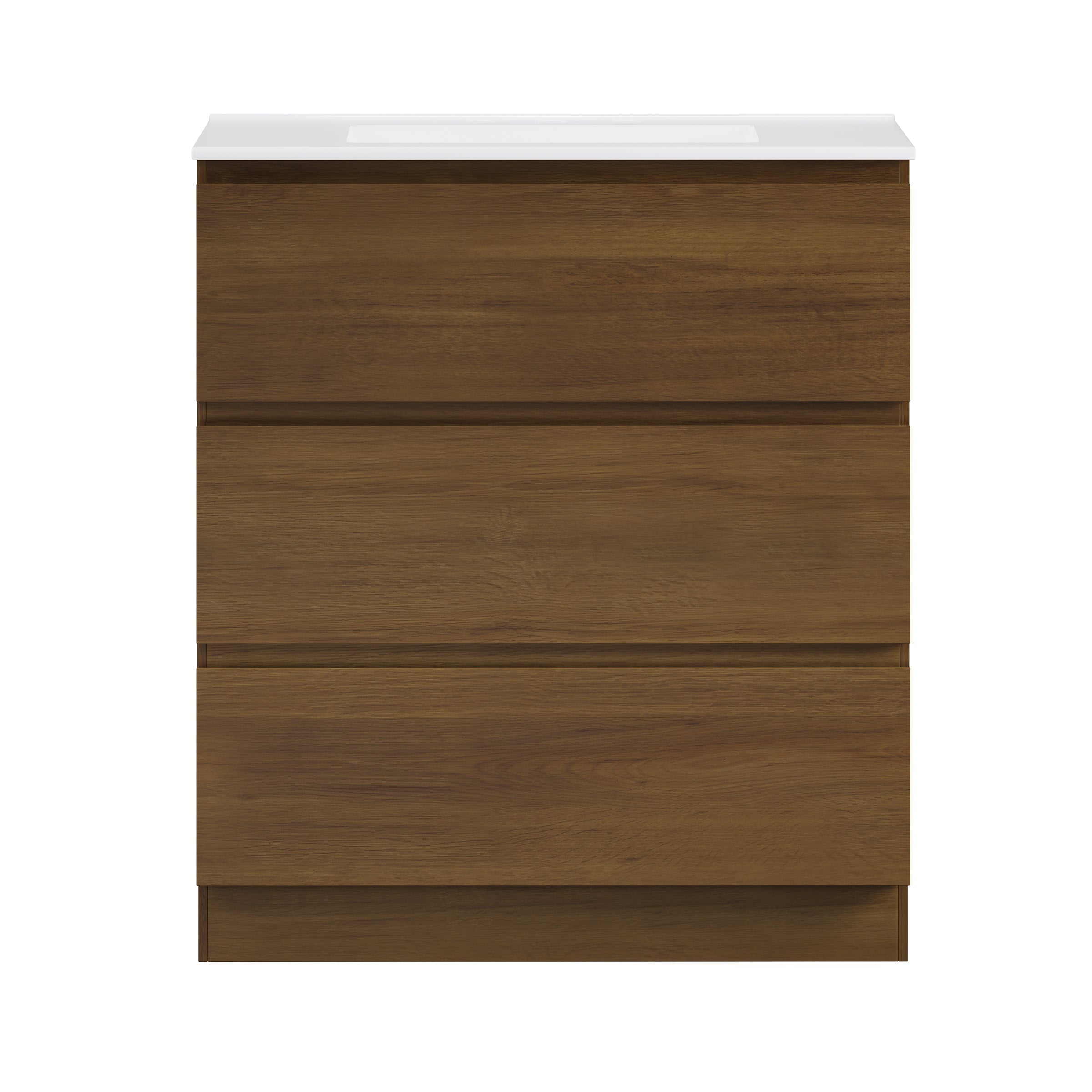 Brown Oak / Glossy White / 3-Hole