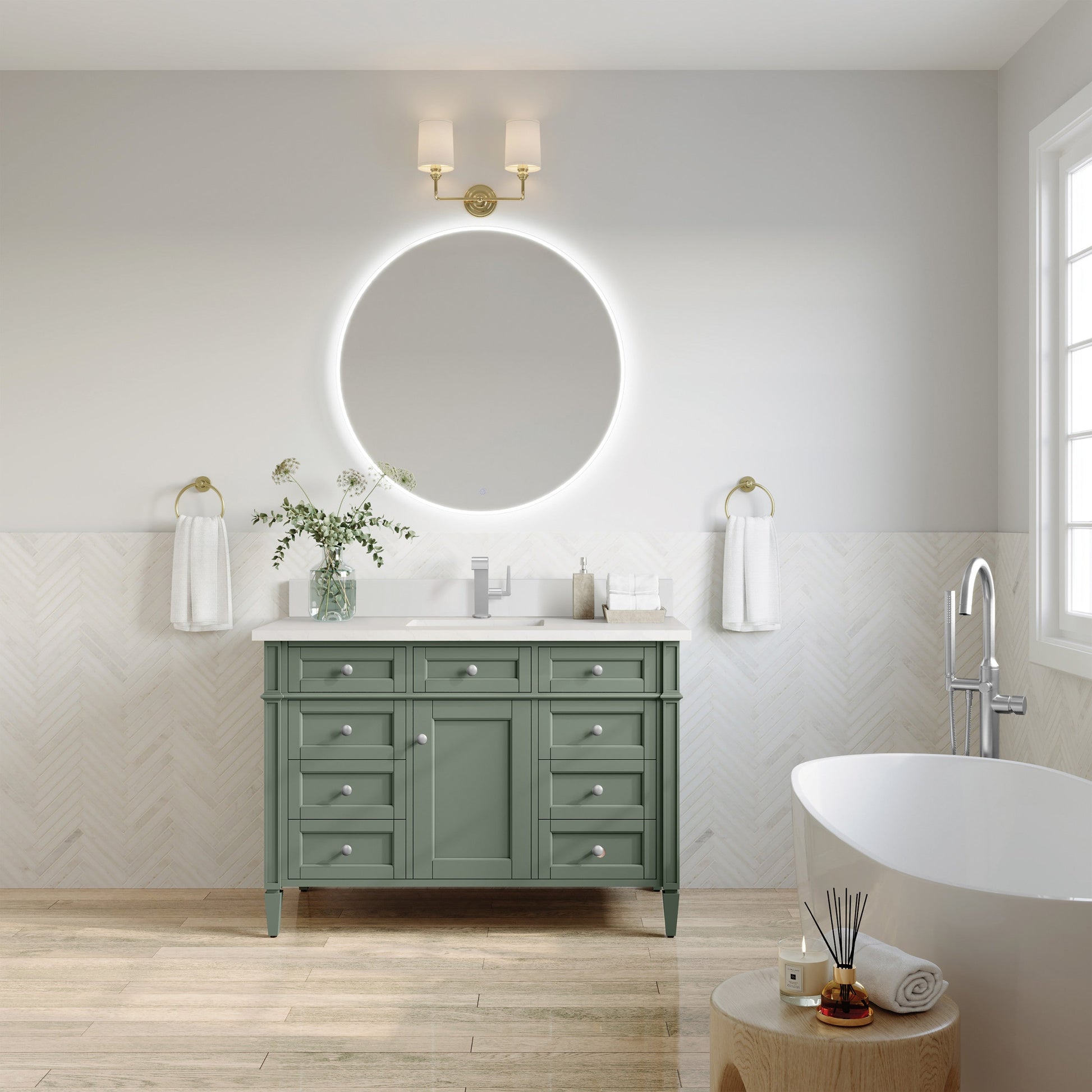 Smokey Celadon / White Zeus - 1 Faucet Hole
