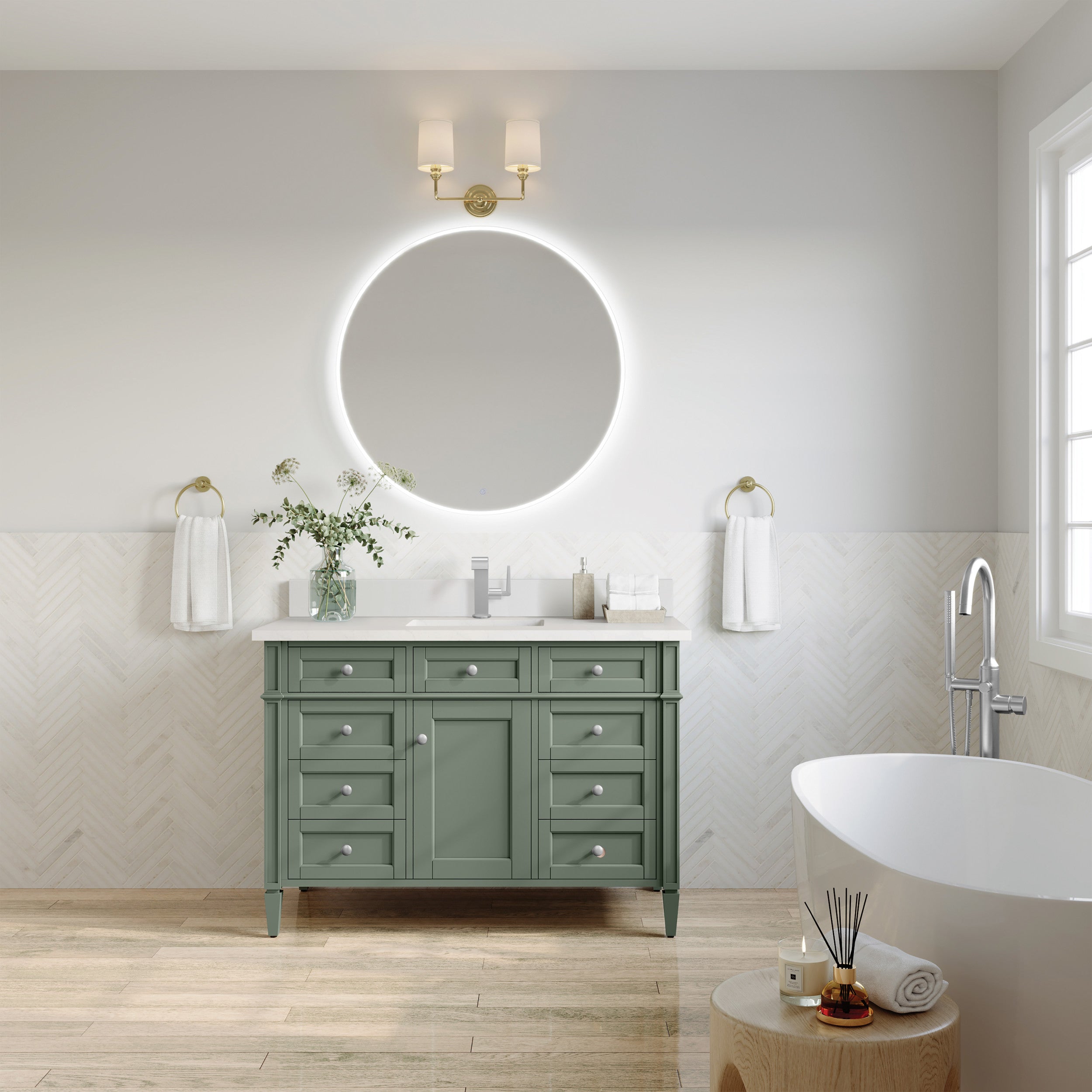 Smokey Celadon / White Zeus - 1 Faucet Hole