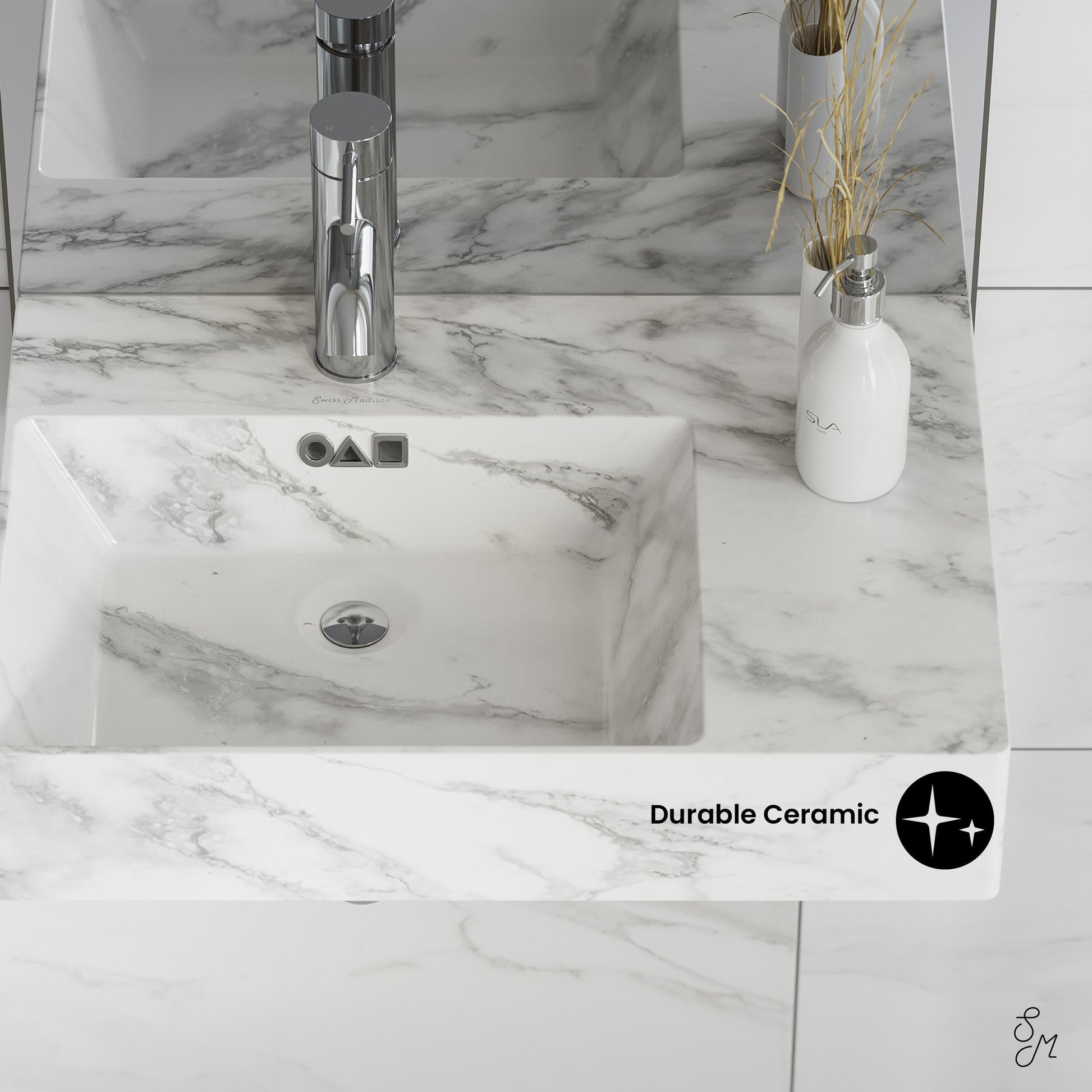 Marble White / 1-Hole / Left