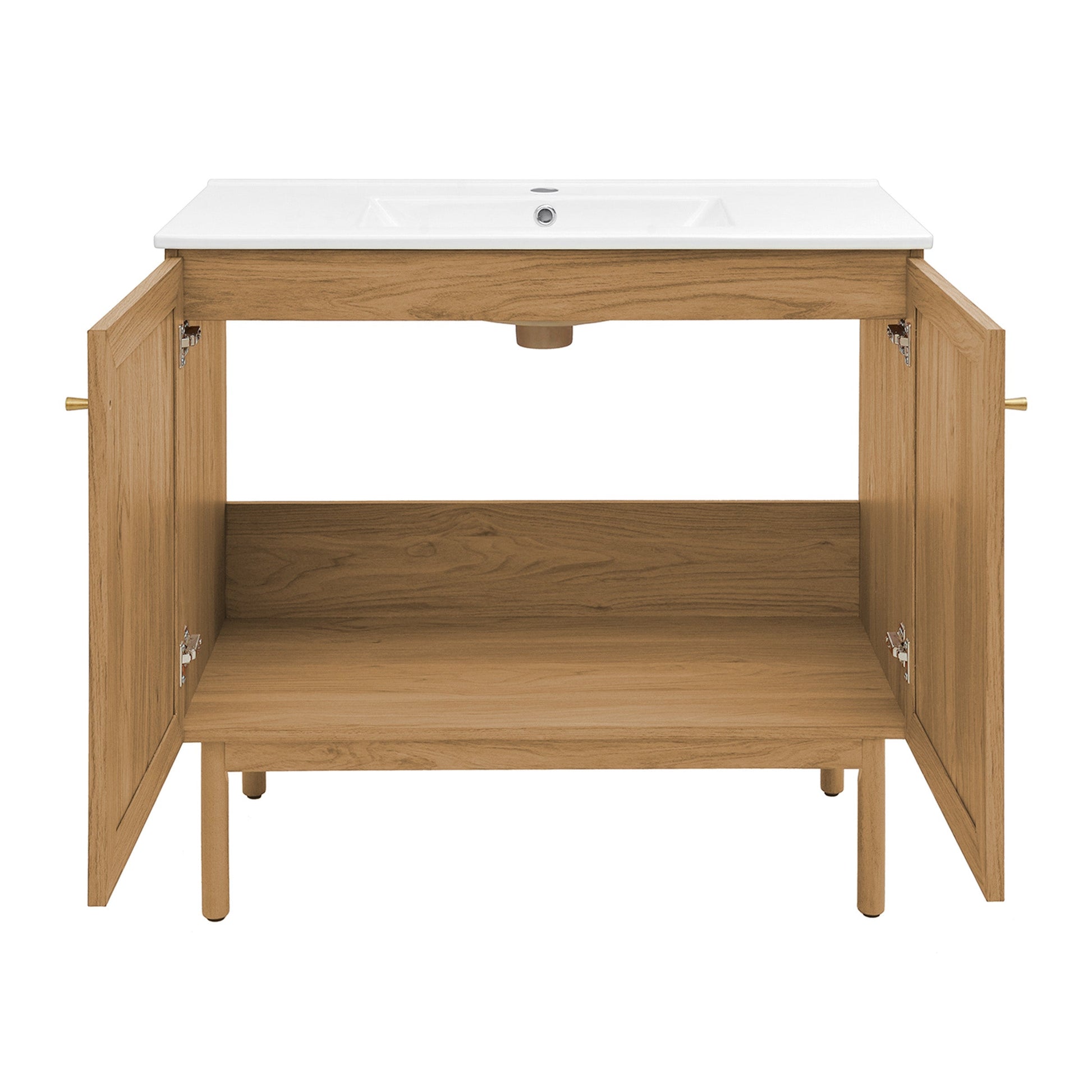 Golden Oak / White / 1-Hole