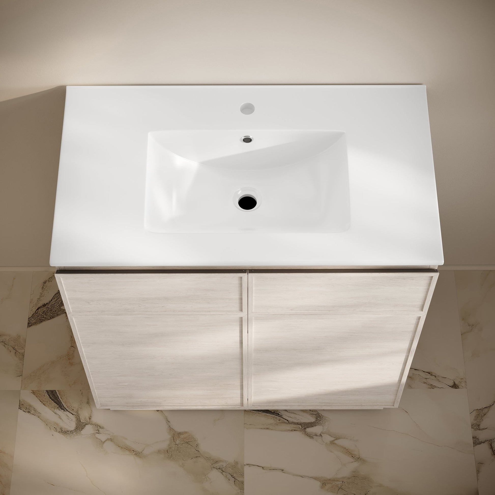 White Oak / White / 1-Hole