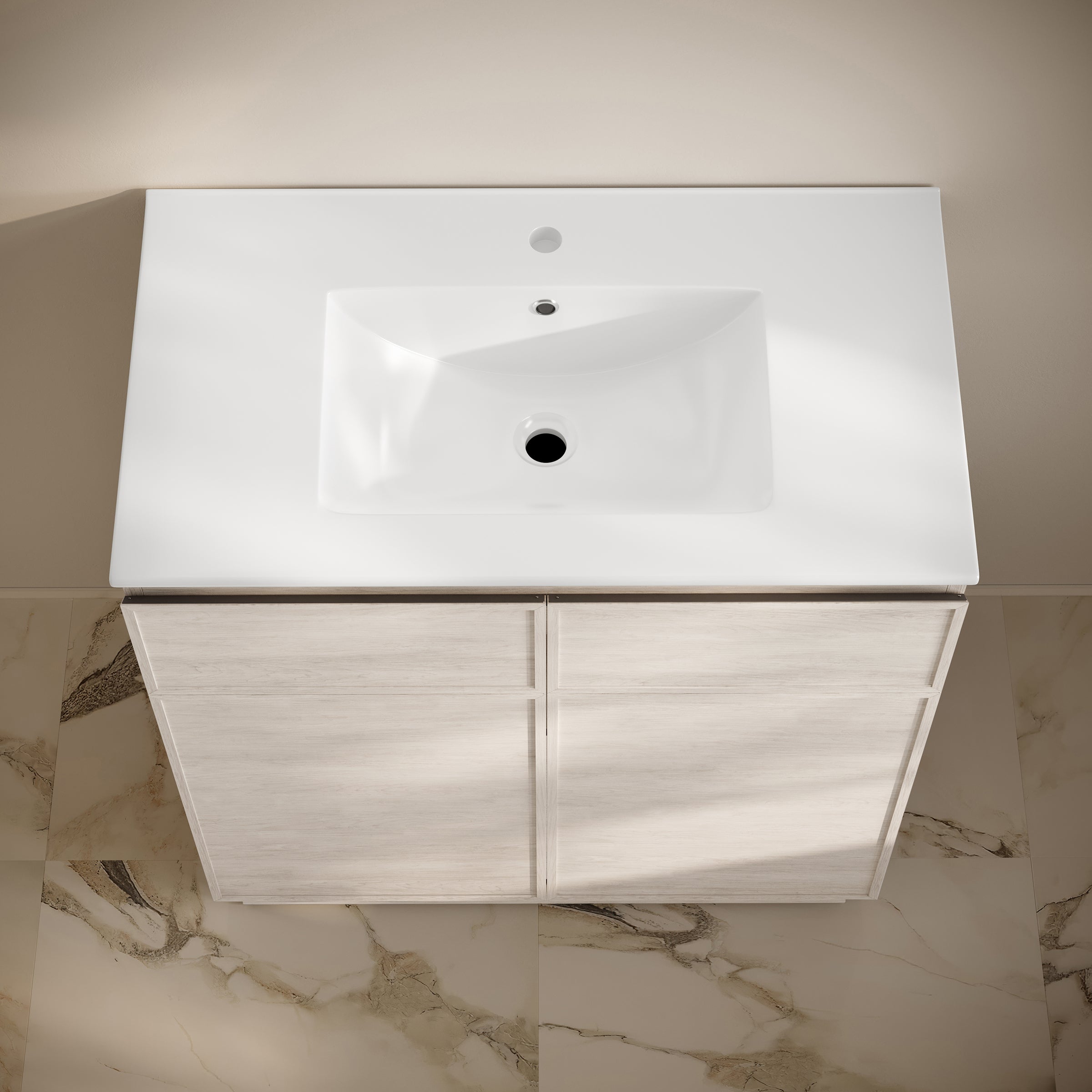 White Oak / White / 1-Hole