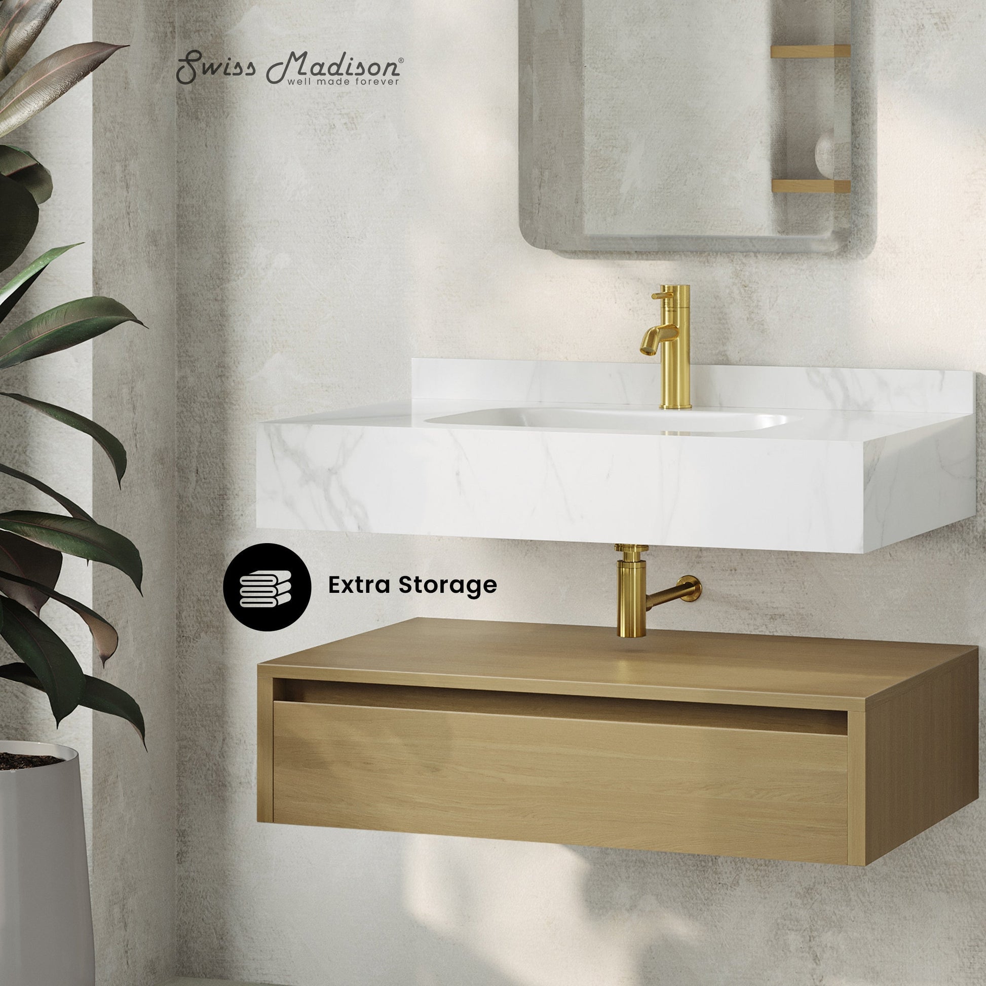 Natural Oak / White Marble