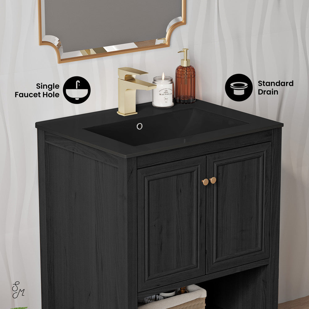 Black Oak / Black / 1-Hole