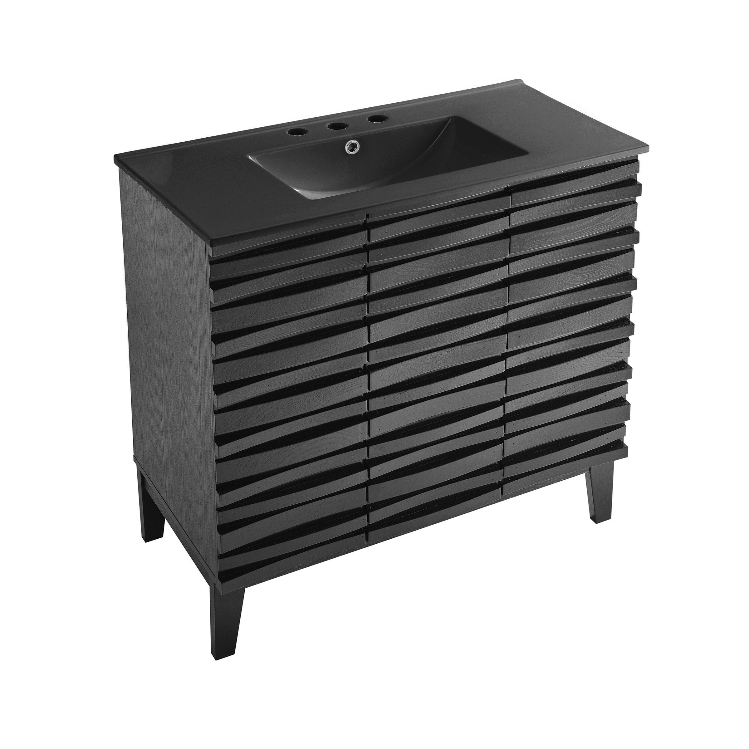Black Oak / Matte Black / 3-Hole