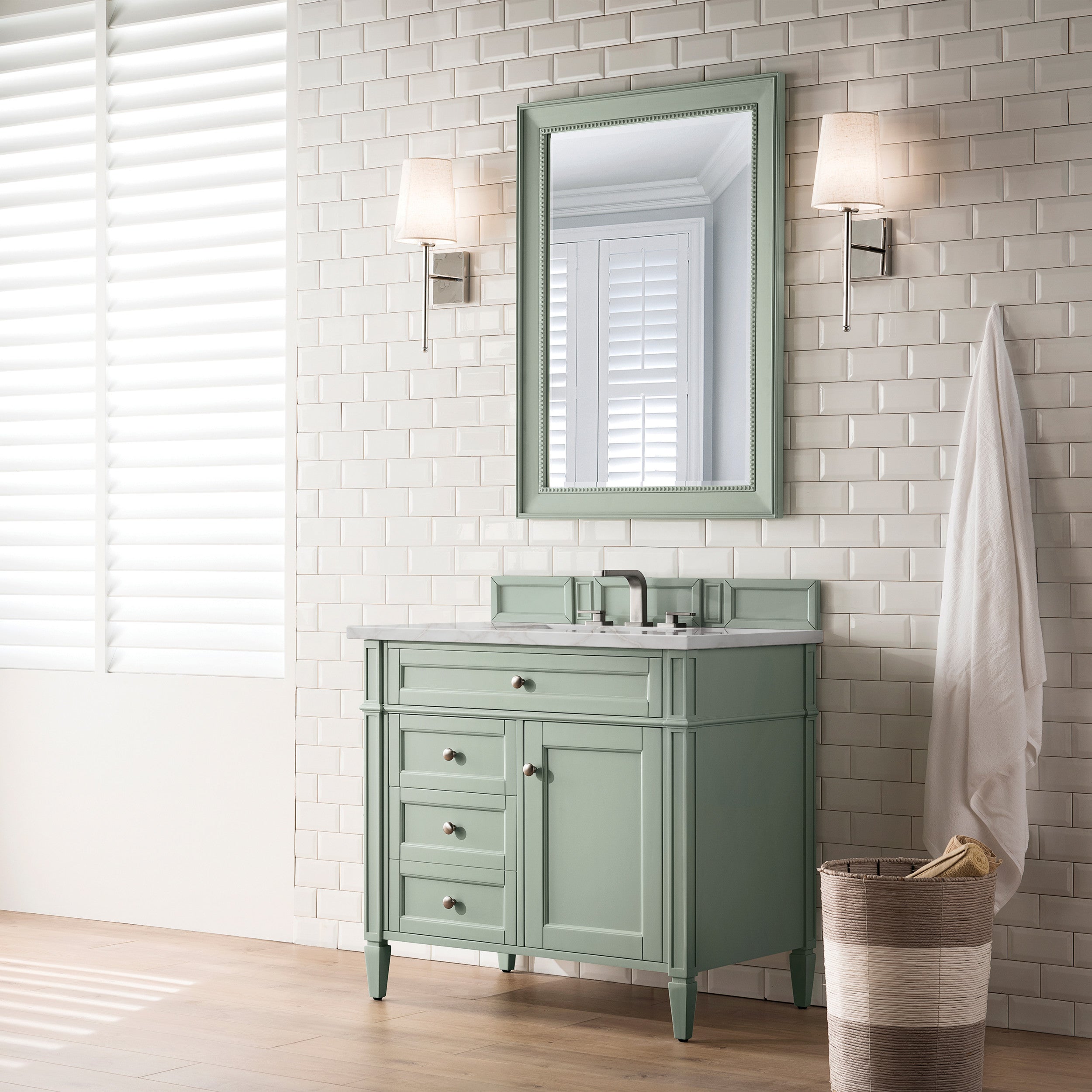 Sage Green / Victorian Silver - 3 Faucet Holes